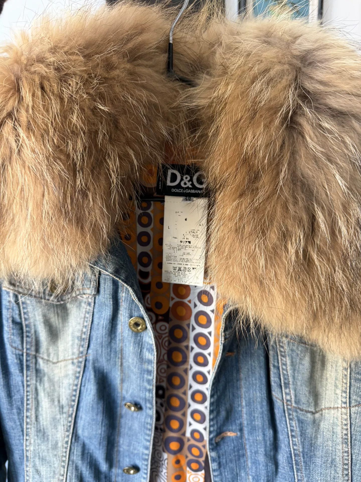 Dolce & Gabbana D&G Denim Jacket with Fur Collar Size M / US 6-8 / IT 42-44 - 7 Thumbnail