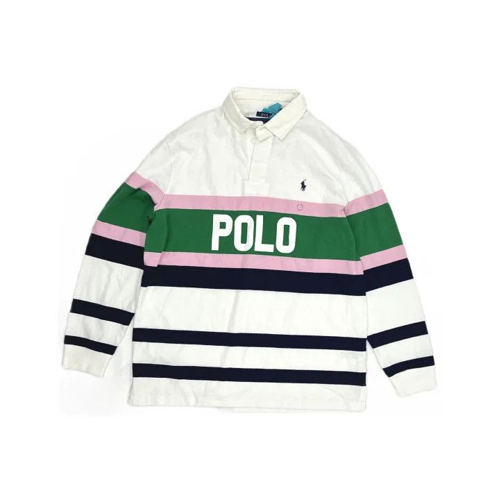Polo Ralph Lauren Polo Ralph Lauren Striped Logo Long-Sleeve Polo Shirt Size US L / EU 52-54 / 3 - 2 Thumbnail