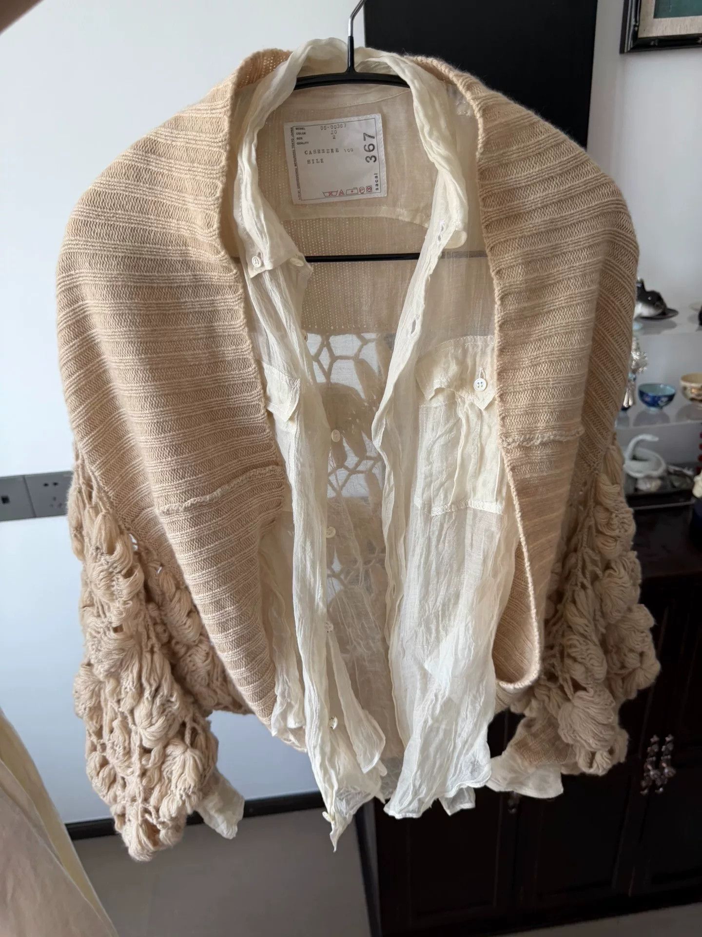 Sacai Sacai Mesh Shirt Knit Shawl Two-Piece Size M / US 6-8 / IT 42-44 - 8 Thumbnail