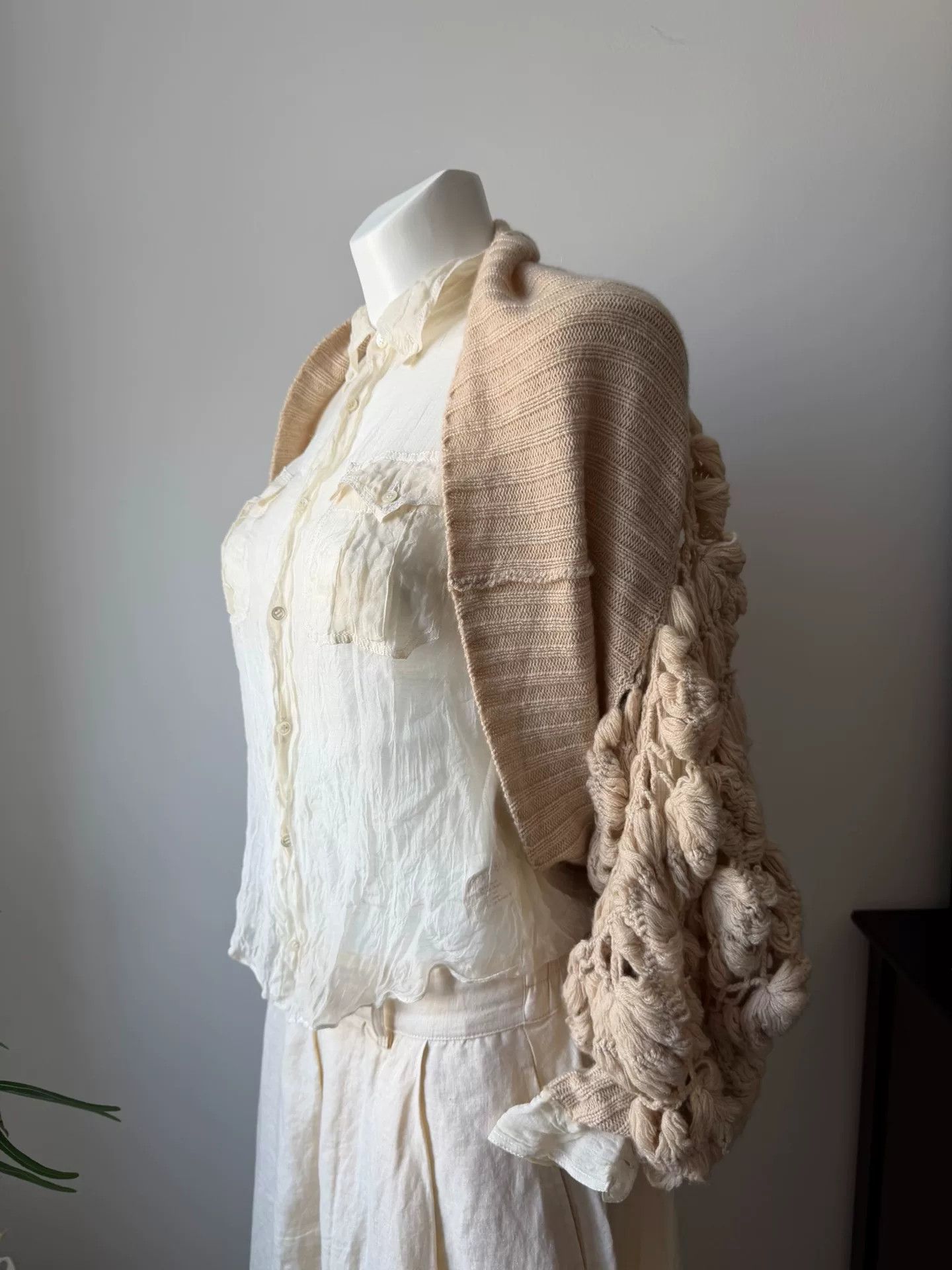 Sacai Sacai Mesh Shirt Knit Shawl Two-Piece Size M / US 6-8 / IT 42-44 - 3 Thumbnail