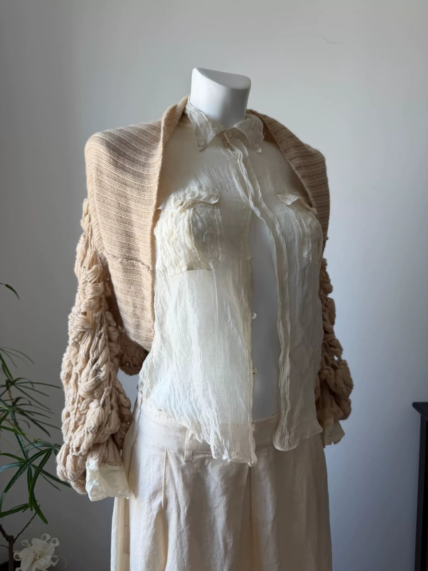 Sacai Sacai Mesh Shirt Knit Shawl Two-Piece Size M / US 6-8 / IT 42-44 - 2 Thumbnail