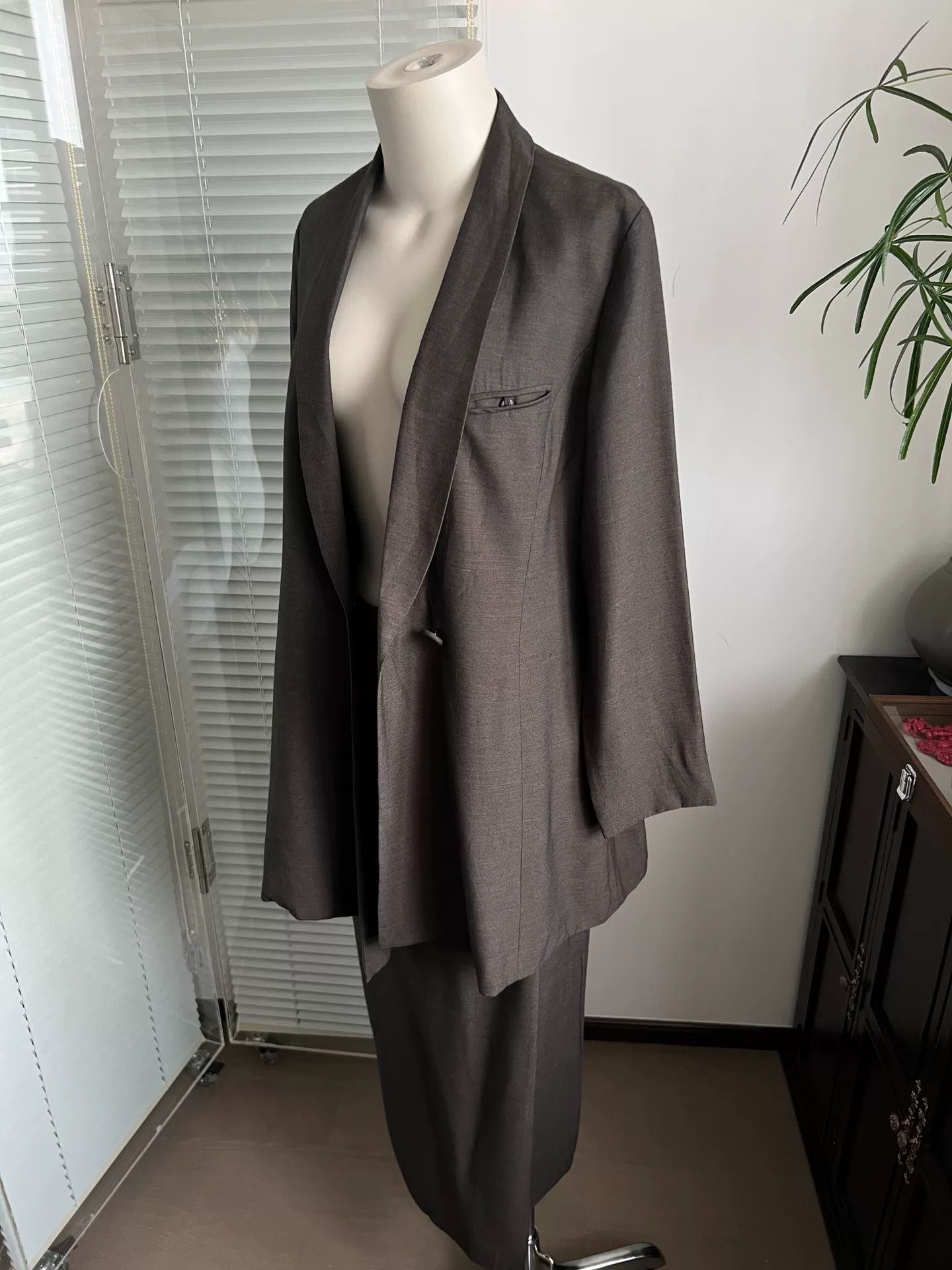 Hiroko Koshino Homme Hiroko Koshino 90s Brown Suit Set Size M / US 6-8 / IT 42-44 - 2 Thumbnail