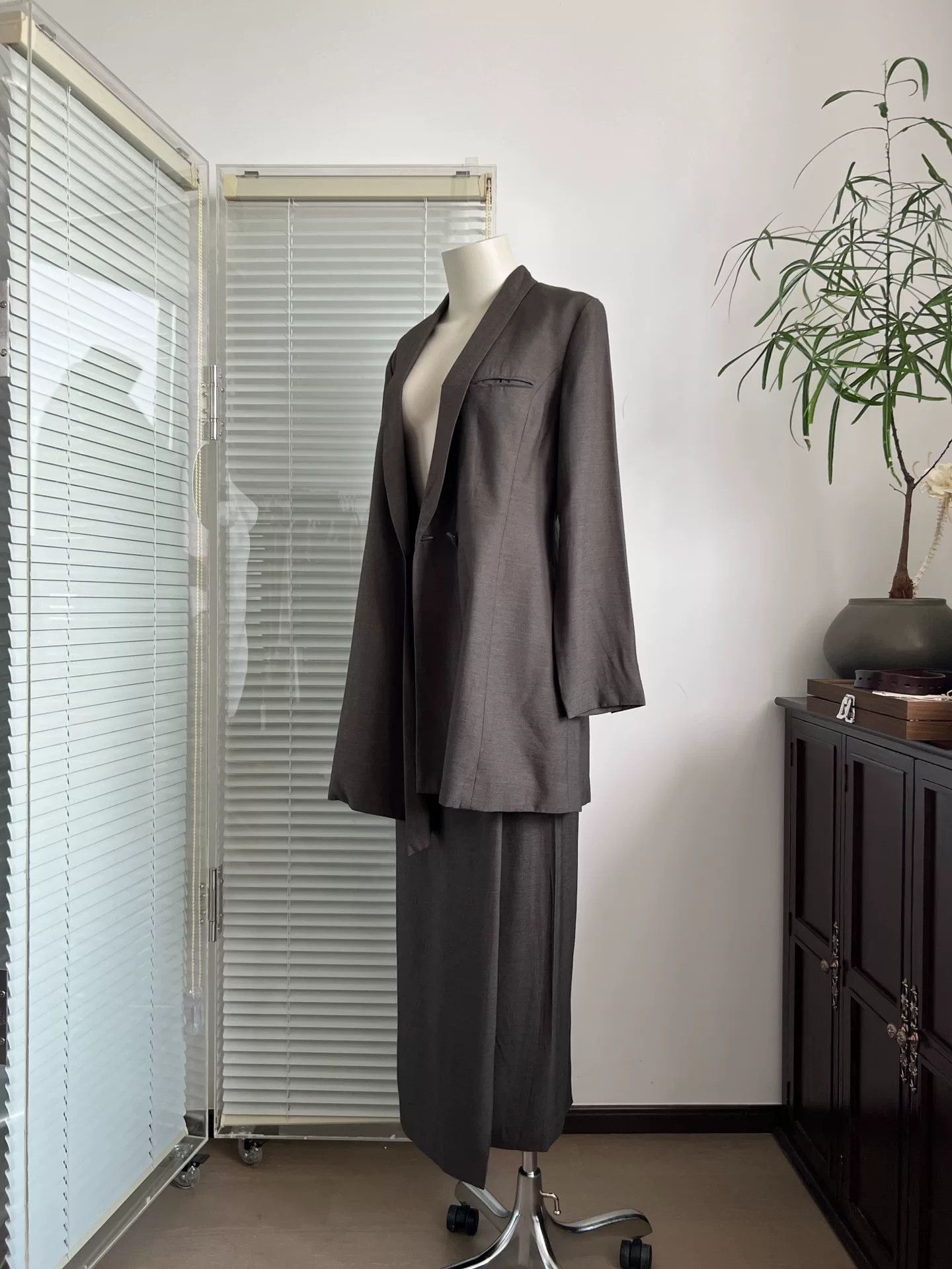 Hiroko Koshino Homme Hiroko Koshino 90s Brown Suit Set Size M / US 6-8 / IT 42-44 - 3 Thumbnail