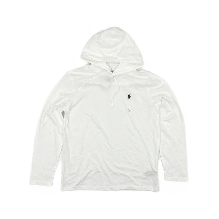 Polo Ralph Lauren Polo Ralph Lauren Men's White Slim-Fit Hooded Sweatshirt Size US M / EU 48-50 / 2 - 2 Thumbnail