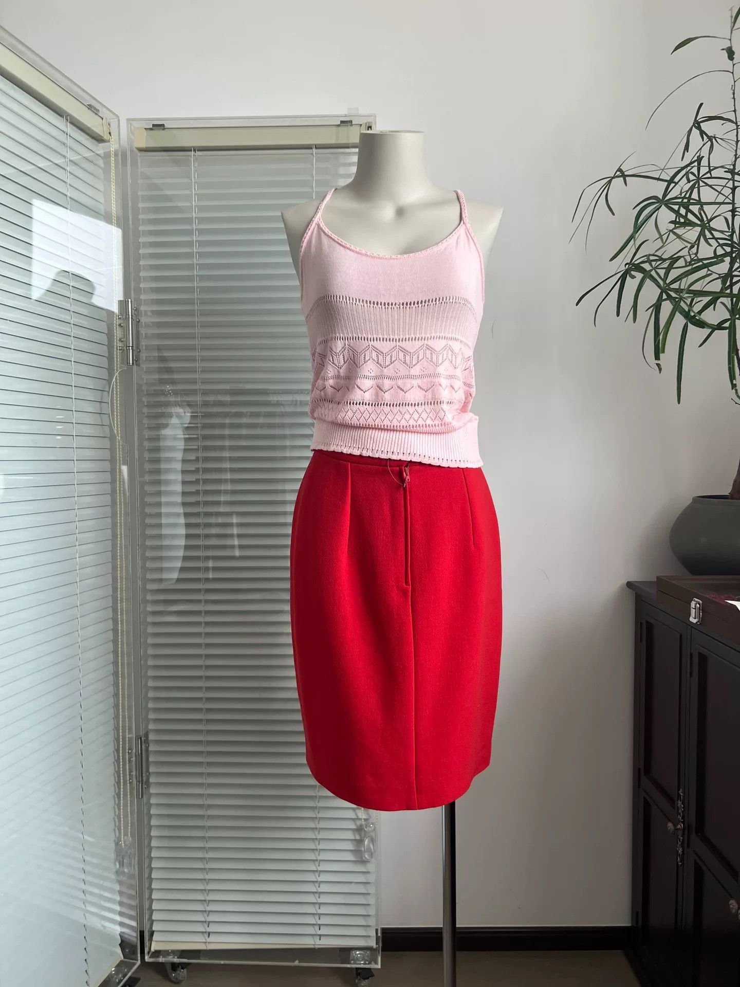 Moschino MOSCHINO Red Vintage Midi Skirt Size 38" / US 16 / IT 52 - 7 Thumbnail