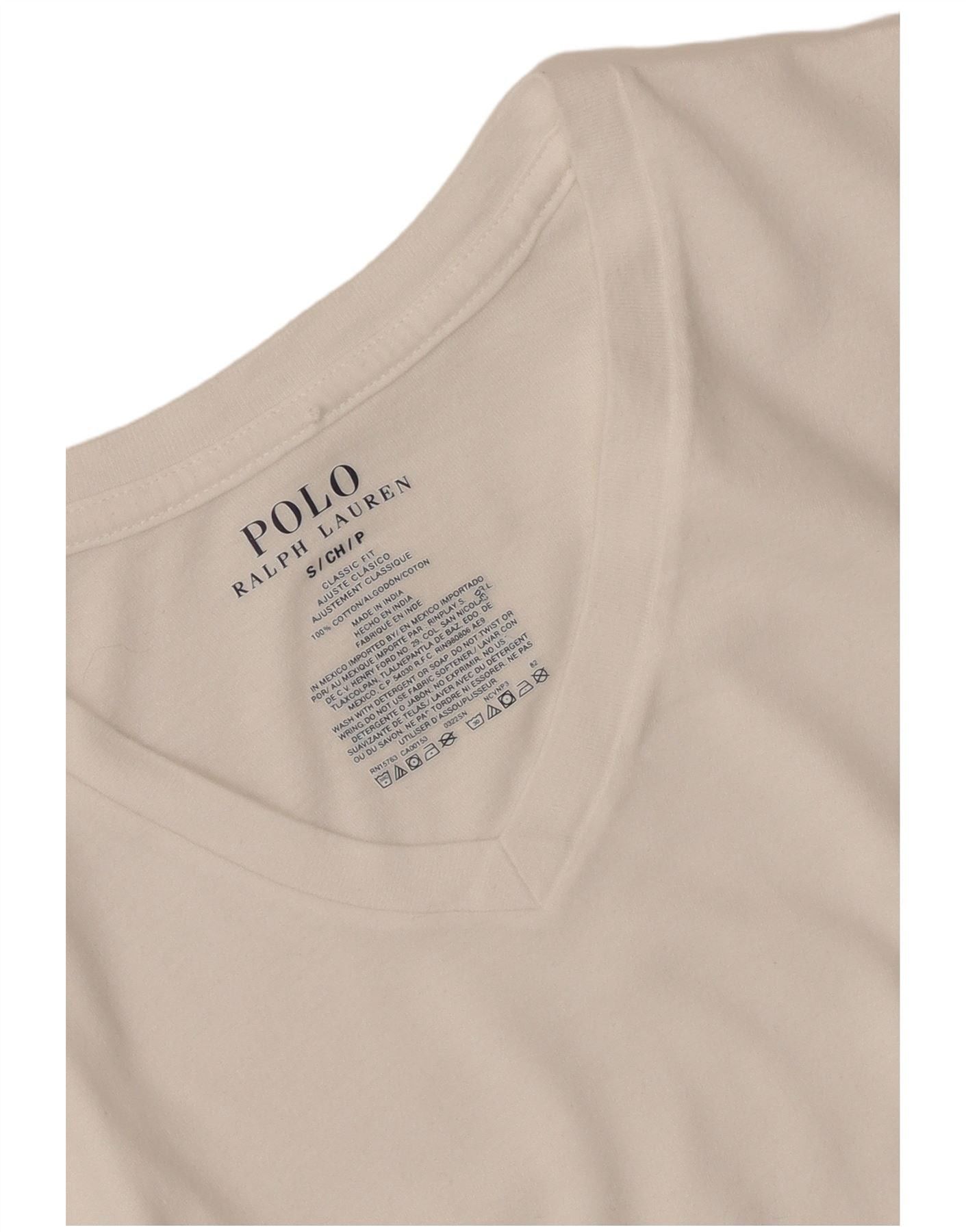 Polo Ralph Lauren Womens Classic Fit T-Shirt Top UK 10 Small White Cotton Size XS / US 0-2 / IT 36-38 - 4 Thumbnail