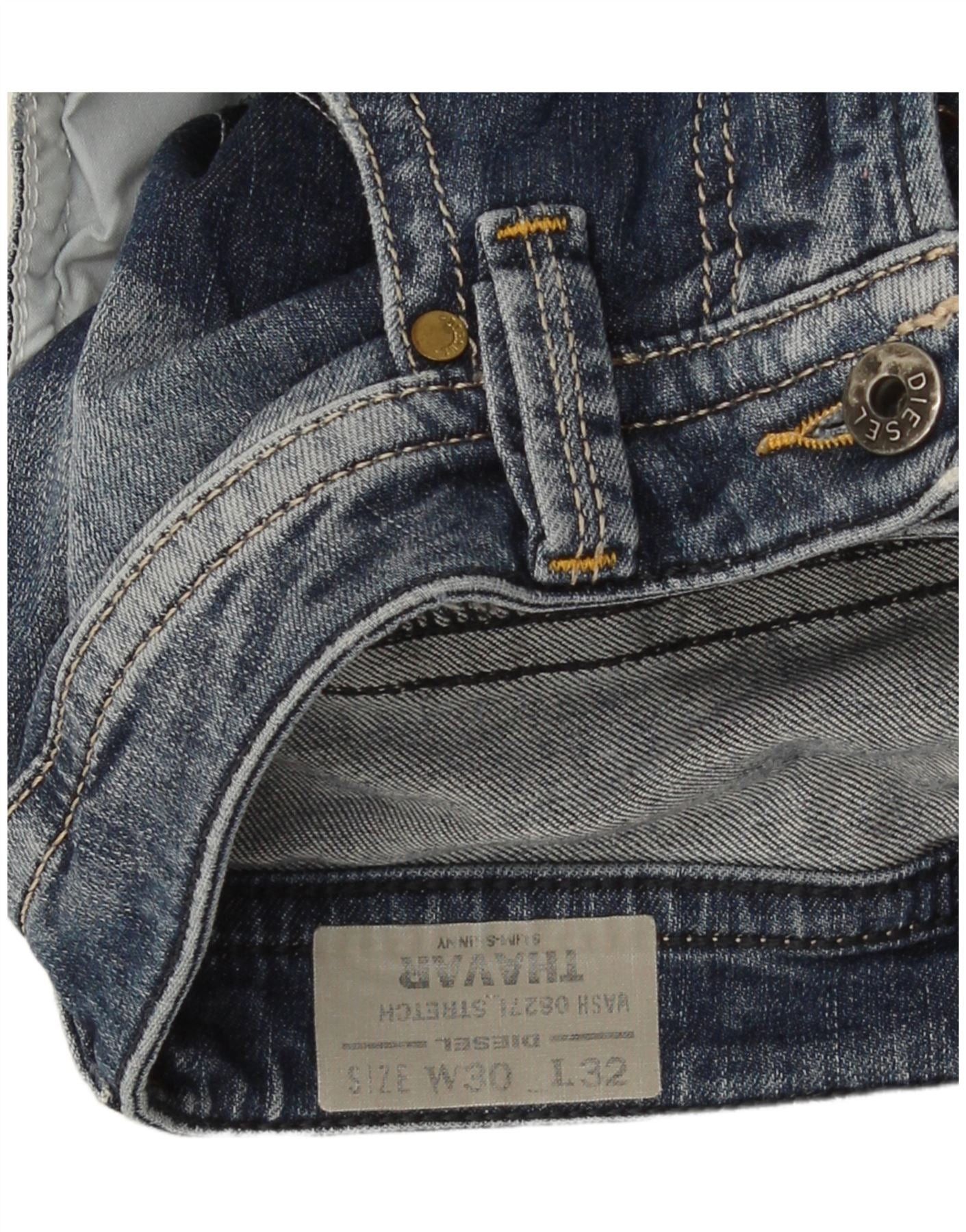Diesel Womens Thavar Slim Skinny Jeans W30 L32 Blue Size 42" / US 20 - 3 Thumbnail