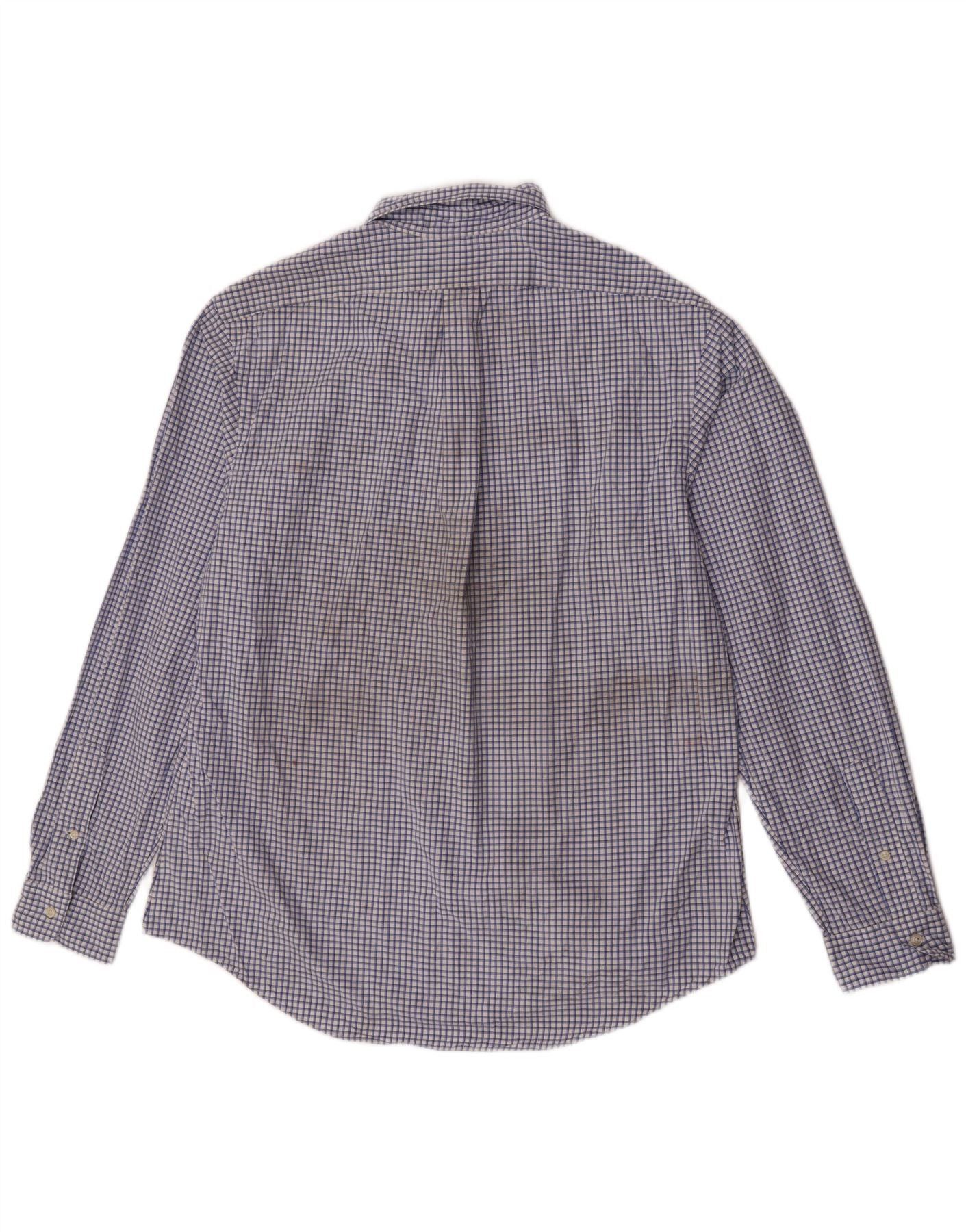 Polo Ralph Lauren Mens Custom Fit Shirt 17 1/2 43 XL Blue Check Cotton Size US XL / EU 56 / 4 - 2 Thumbnail