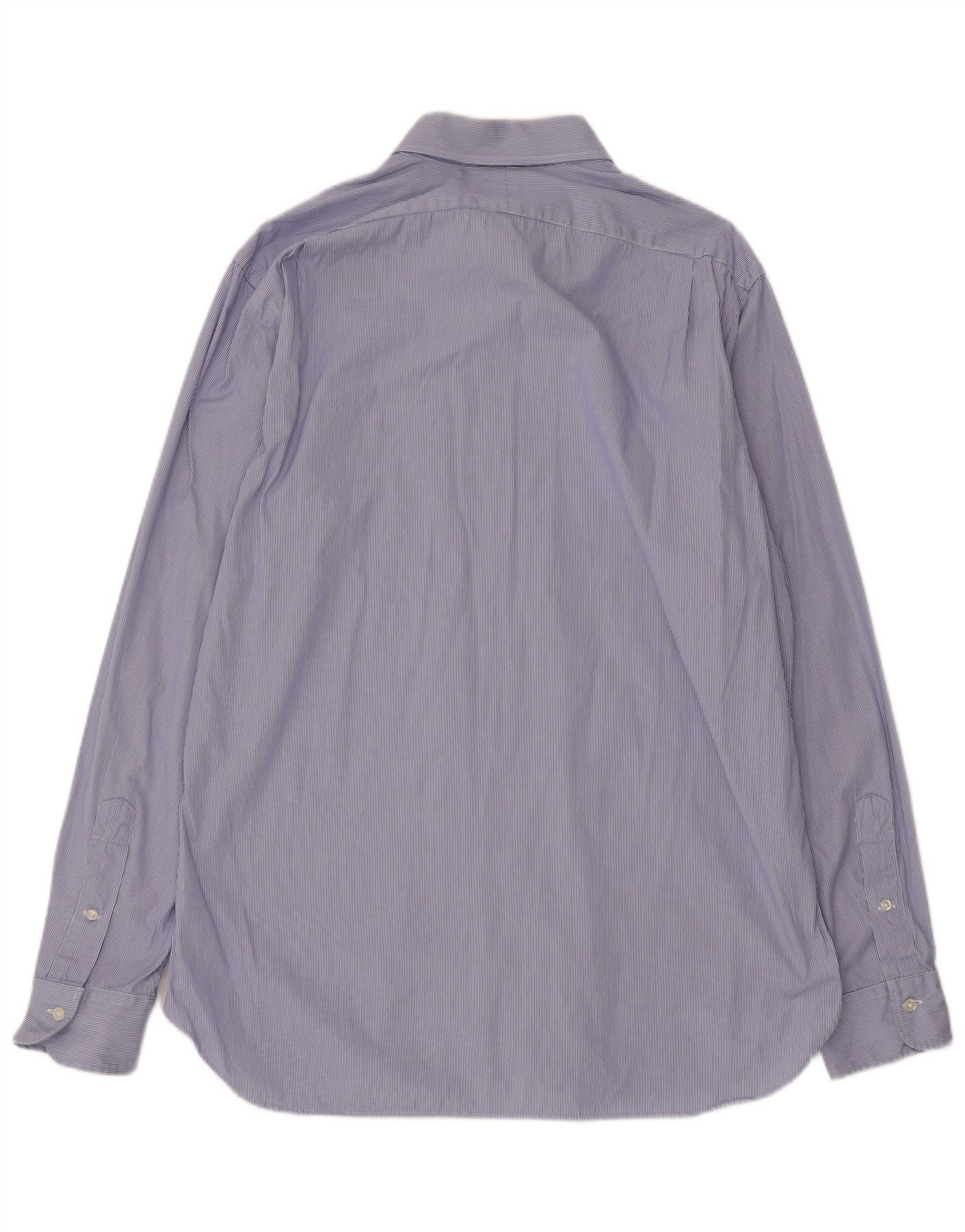 Polo Ralph Lauren Mens Shirt 40/41 16 Large Blue Pinstripe Cotton Size US L / EU 52-54 / 3 - 2 Thumbnail