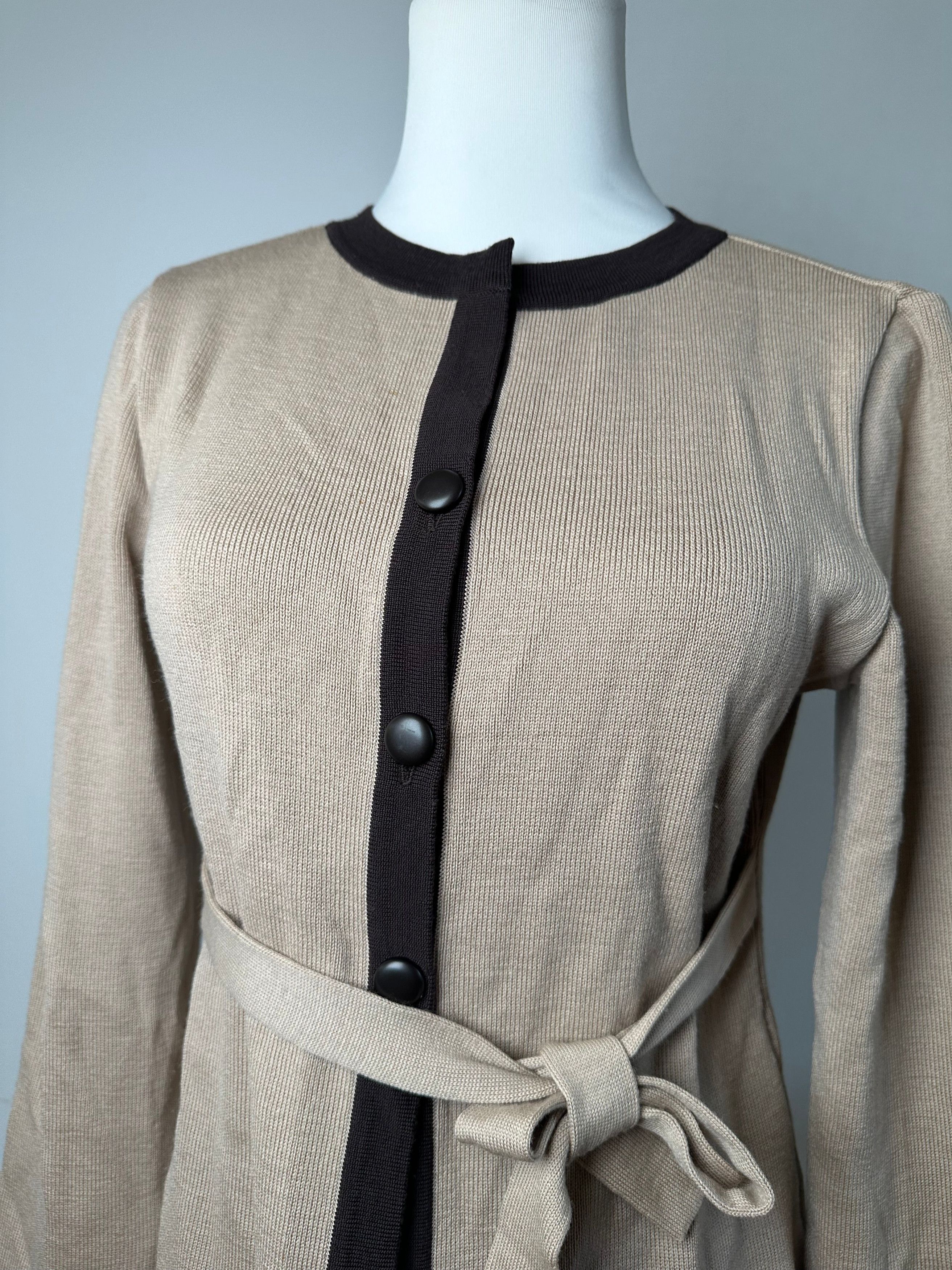 Balenciaga Vintage Wool Dress / Short Coat Black Brown-Beige M Size S / US 4 / IT 40 - 8 Thumbnail