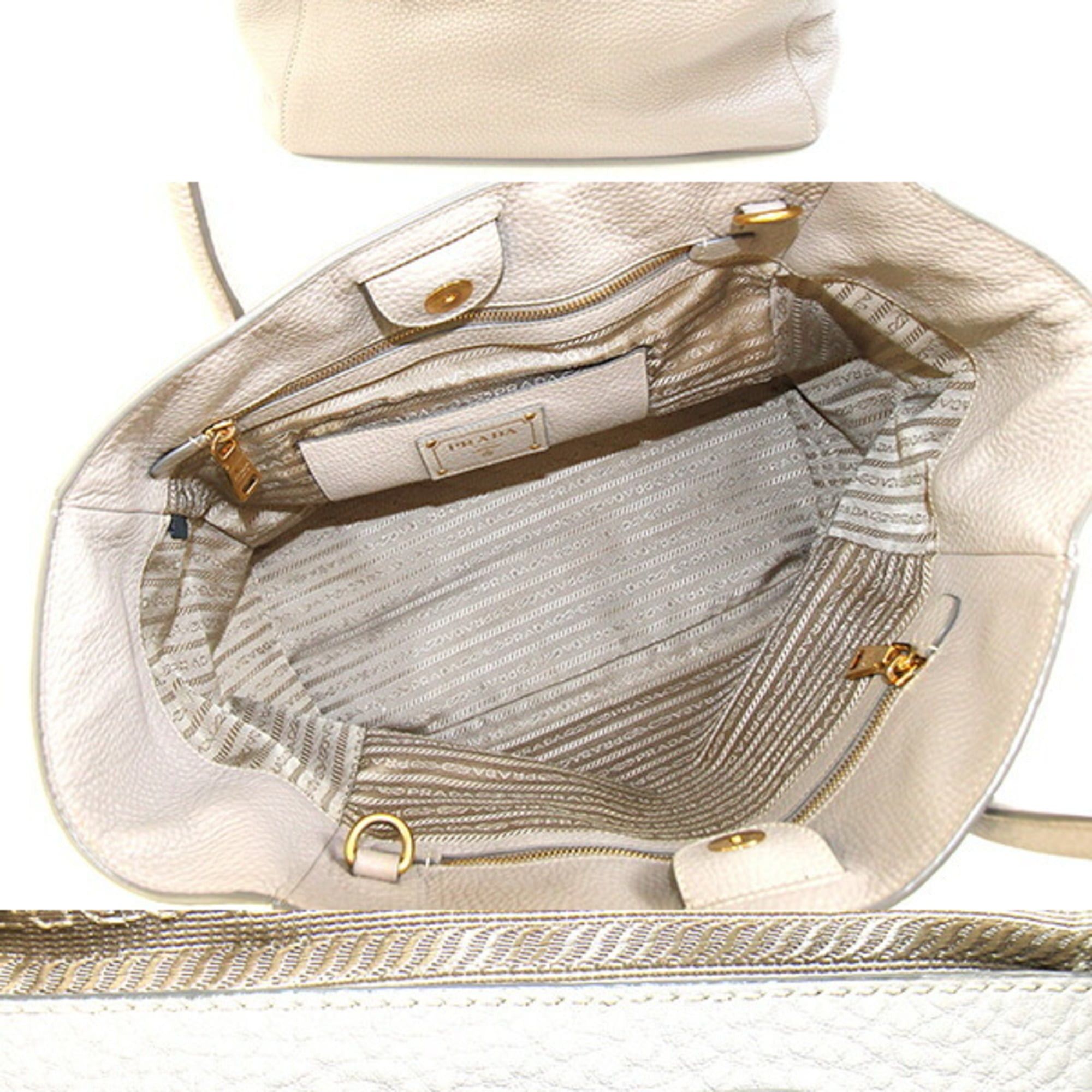 Prada Prada handbag BN2694 Light Greige Leather Shoulder Bag Tote for Women PRADA Size ONE SIZE - 2 Thumbnail