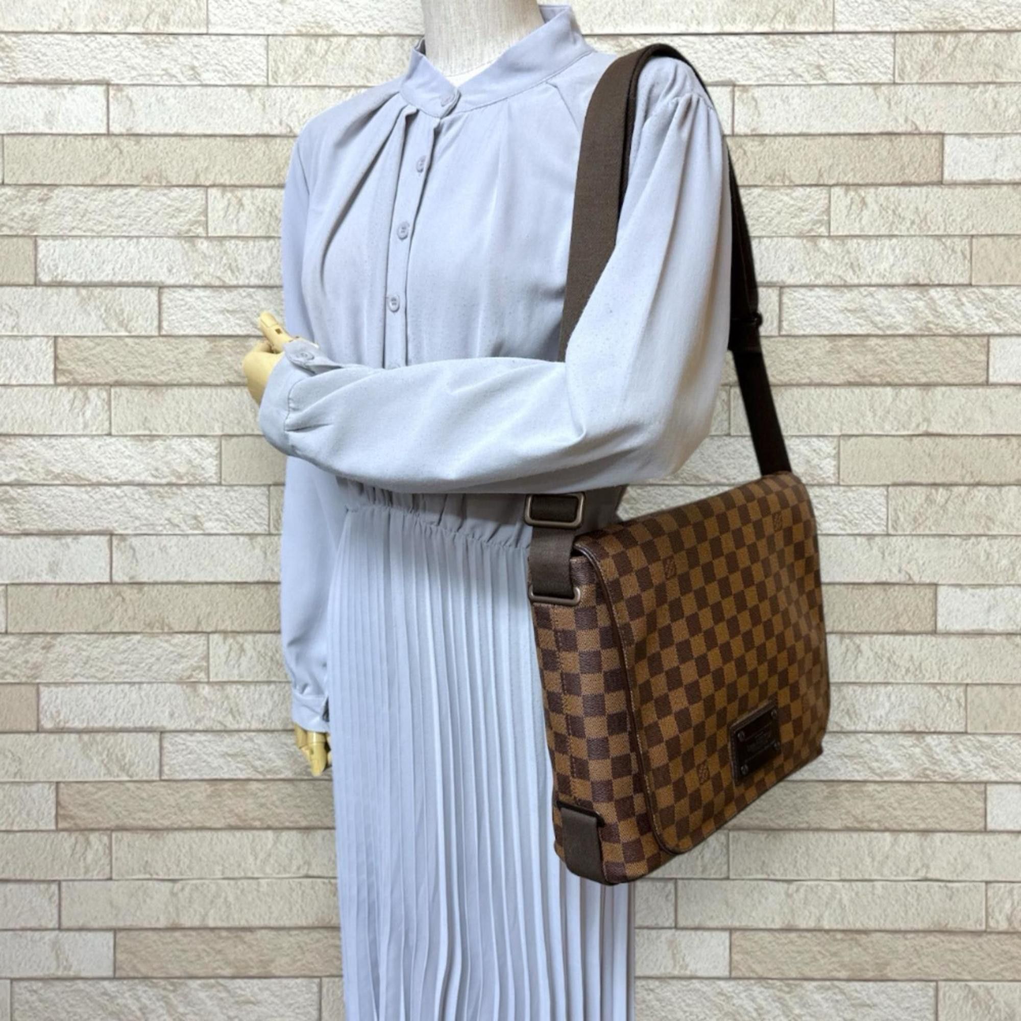 Louis Vuitton Louis Vuitton Brooklyn MM Damier Shoulder Bag, Canvas N51211, Brown, Men's/Women's, LOUIS VUITTON, Used Size ONE SIZE - 2 Thumbnail