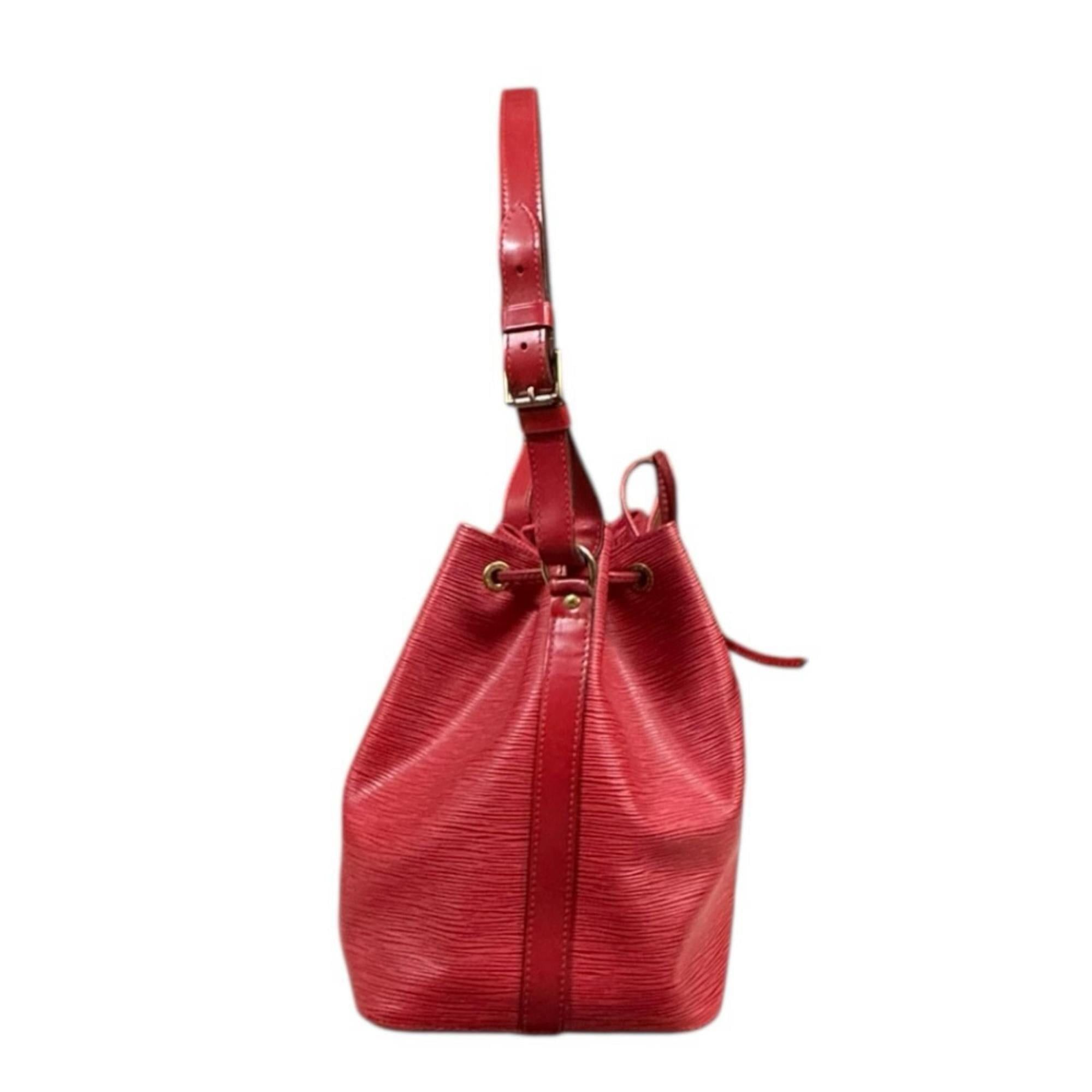 Louis Vuitton Louis Vuitton Petit Noé Epi Shoulder Bag, Leather M44107, Red, Women's, LOUIS VUITTON, Used Size ONE SIZE - 4 Thumbnail