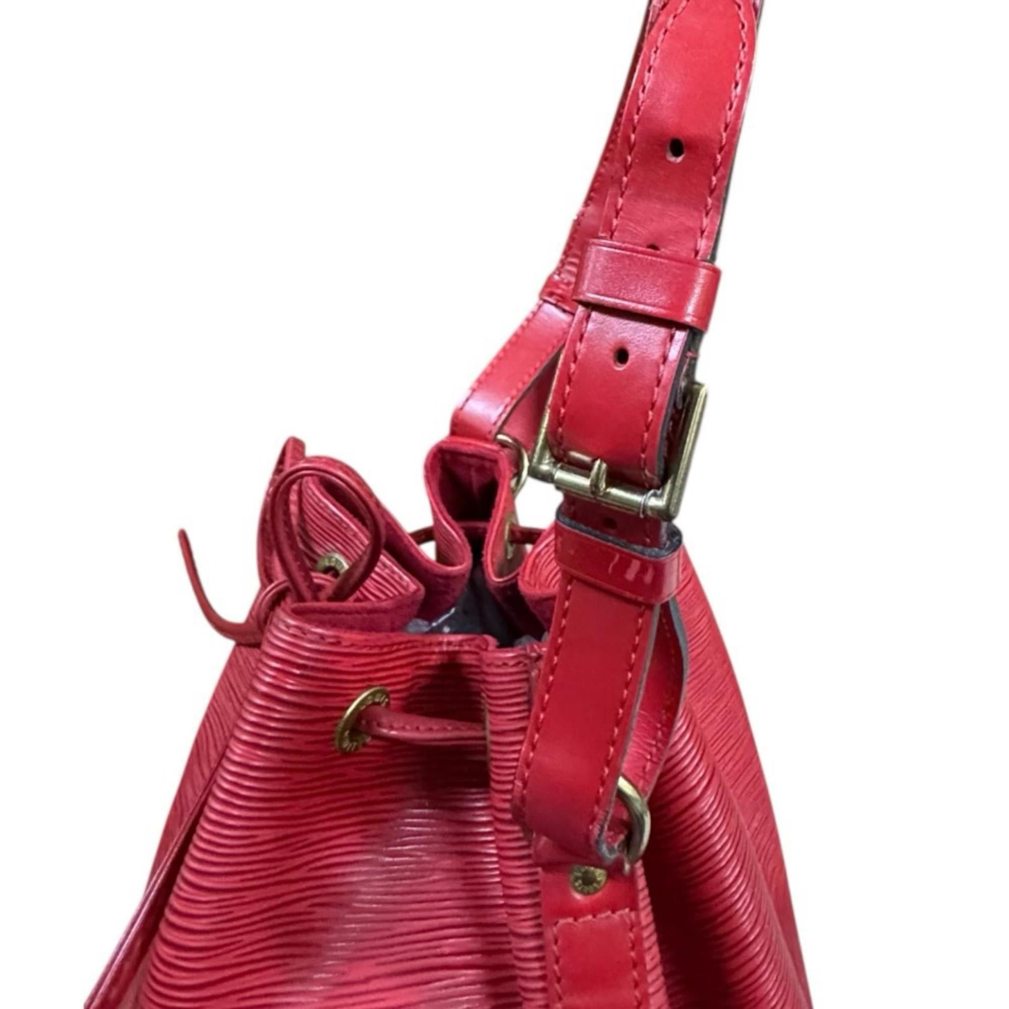 Louis Vuitton Louis Vuitton Petit Noé Epi Shoulder Bag, Leather M44107, Red, Women's, LOUIS VUITTON, Used Size ONE SIZE - 12 Thumbnail