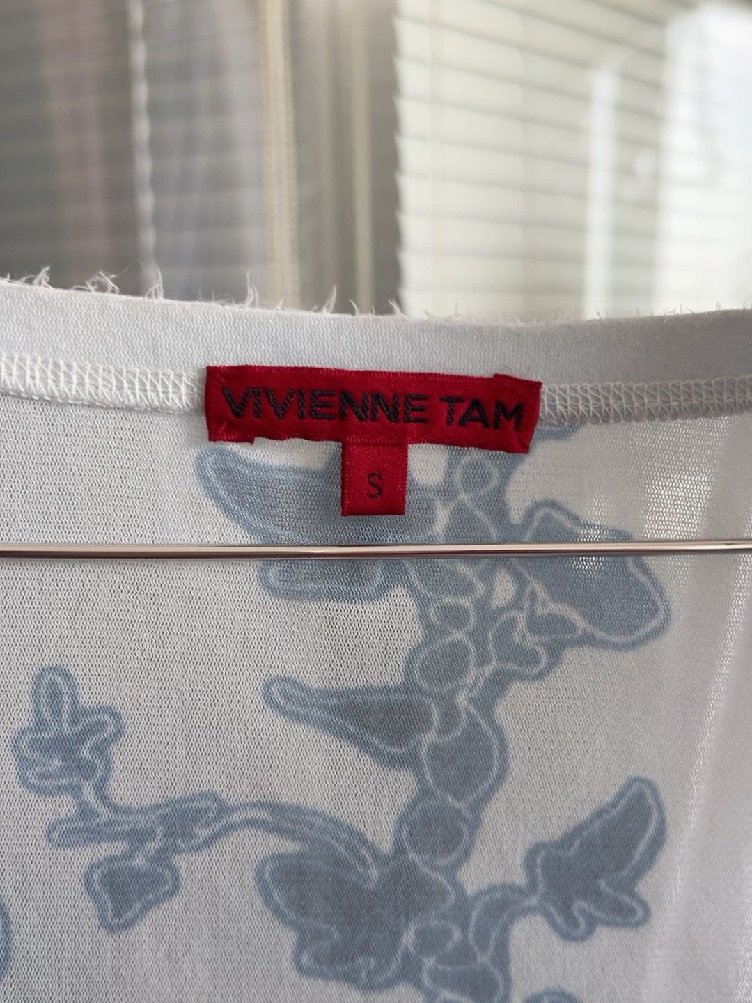 Vivienne Tam VIVIENNETAM Blue Porcelain Mesh Cardigan Size S / US 4 / IT 40 - 9 Thumbnail
