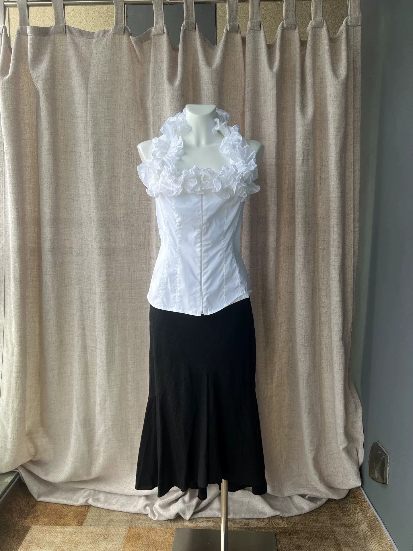 Ralph Lauren RALPH LAUREN Black Wool Fishtail Skirt Size 38" / US 16 / IT 52 - 8 Thumbnail