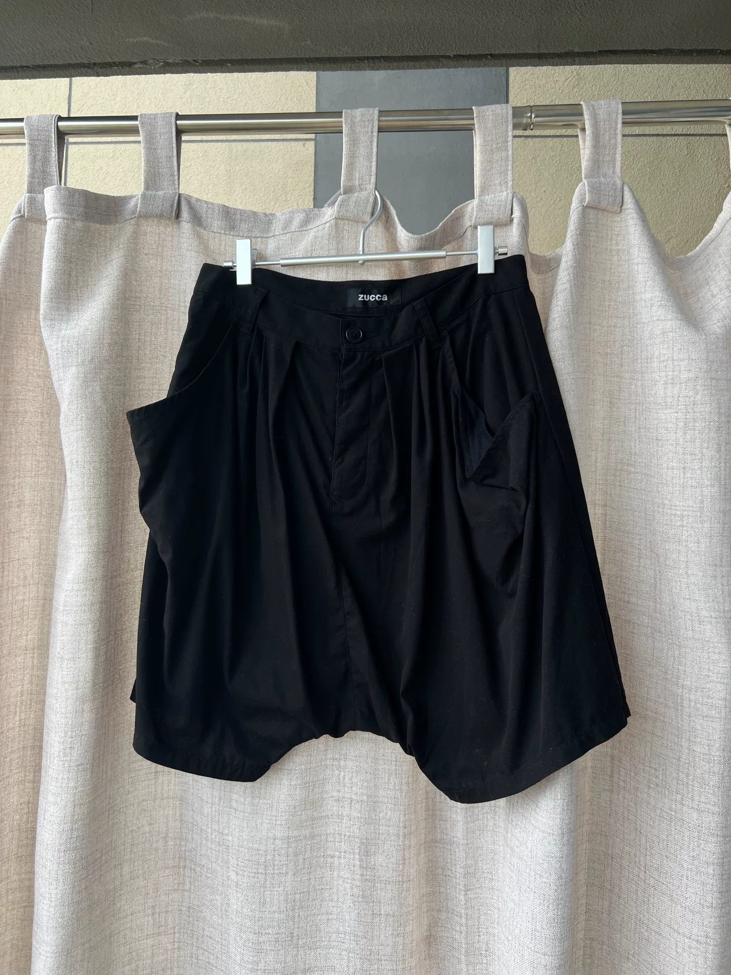 Zucca ZUCCA Japanese Cotton Irregular Black Shorts Size US 30 / EU 46 - 9 Thumbnail