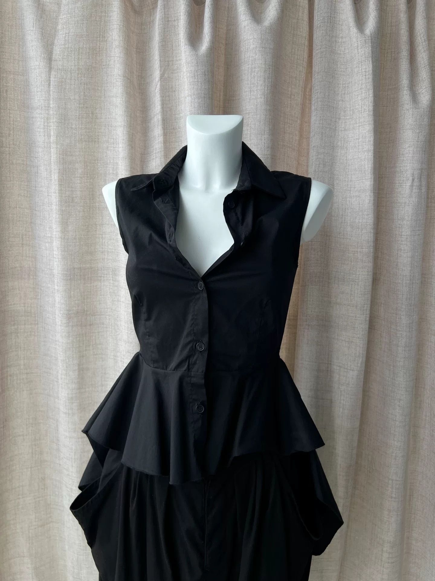 ROSE IN GOOD FAITH Court Style Sleeveless Swallowtail Shirt Size XS / US 0-2 / IT 36-38 - 6 Thumbnail