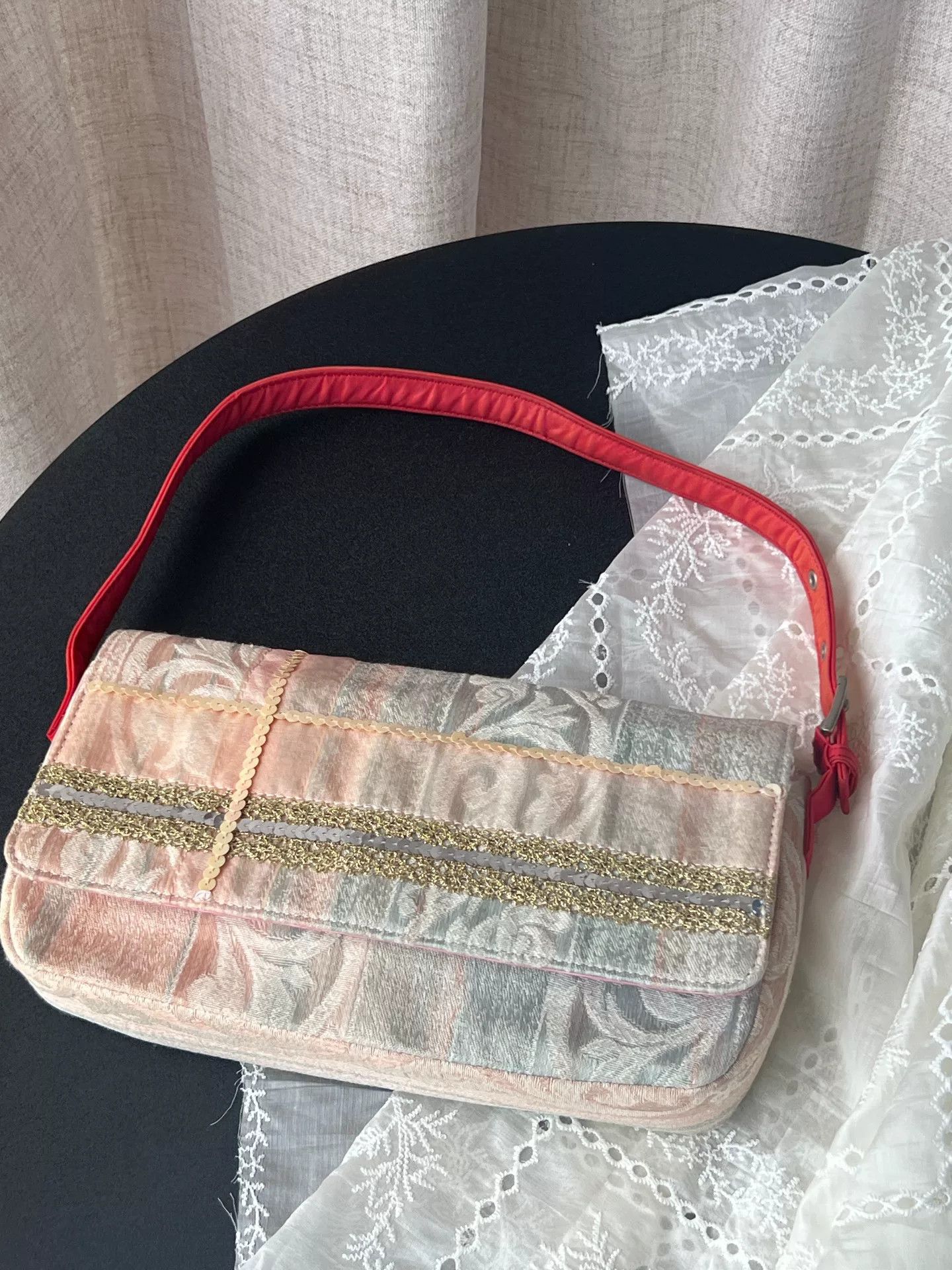 Moschino MOSCHINO Embroidered Iridescent Sequin Shoulder Bag Size ONE SIZE - 2 Thumbnail