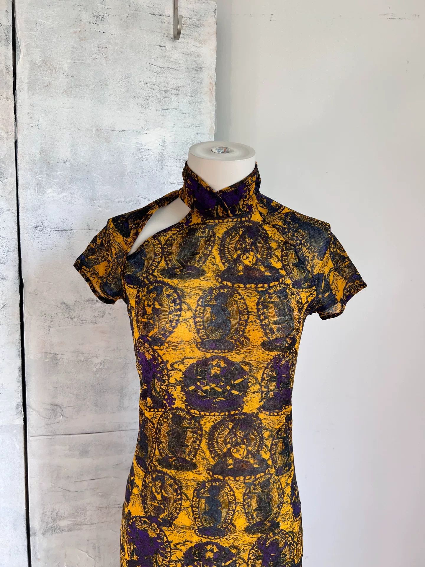 Vivienne Tam Vivienne Tam 1998 Runway Buddha Print Qipao Size S / US 4 / IT 40 - 4 Thumbnail