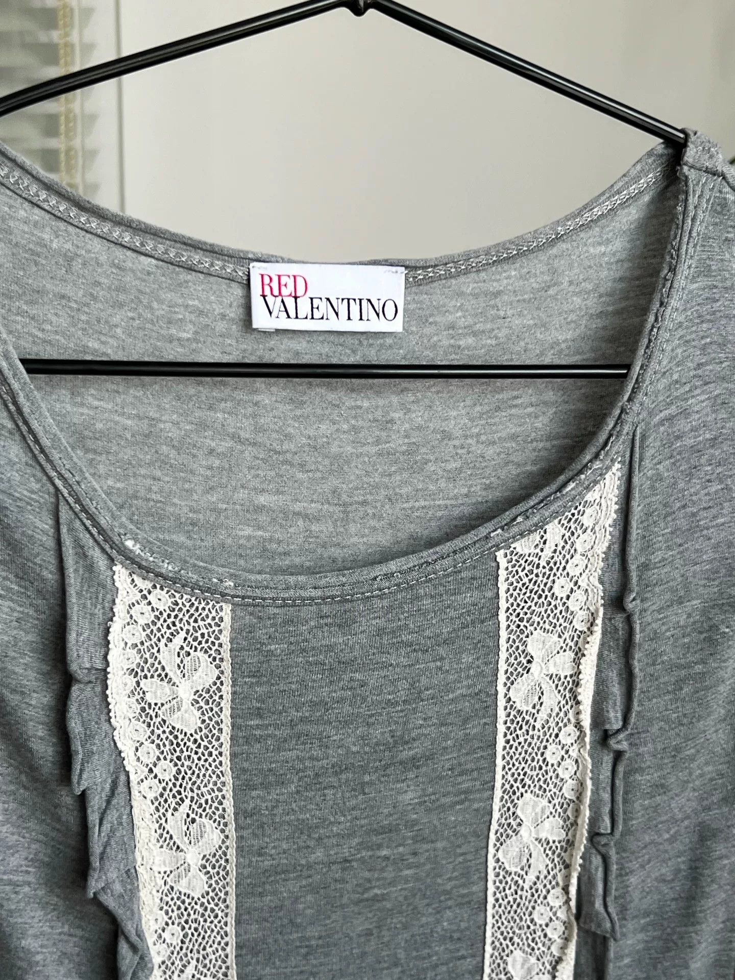 RED Valentino Red Valentino Lace Ruffle Cotton T-shirt Size M / US 6-8 / IT 42-44 - 7 Thumbnail