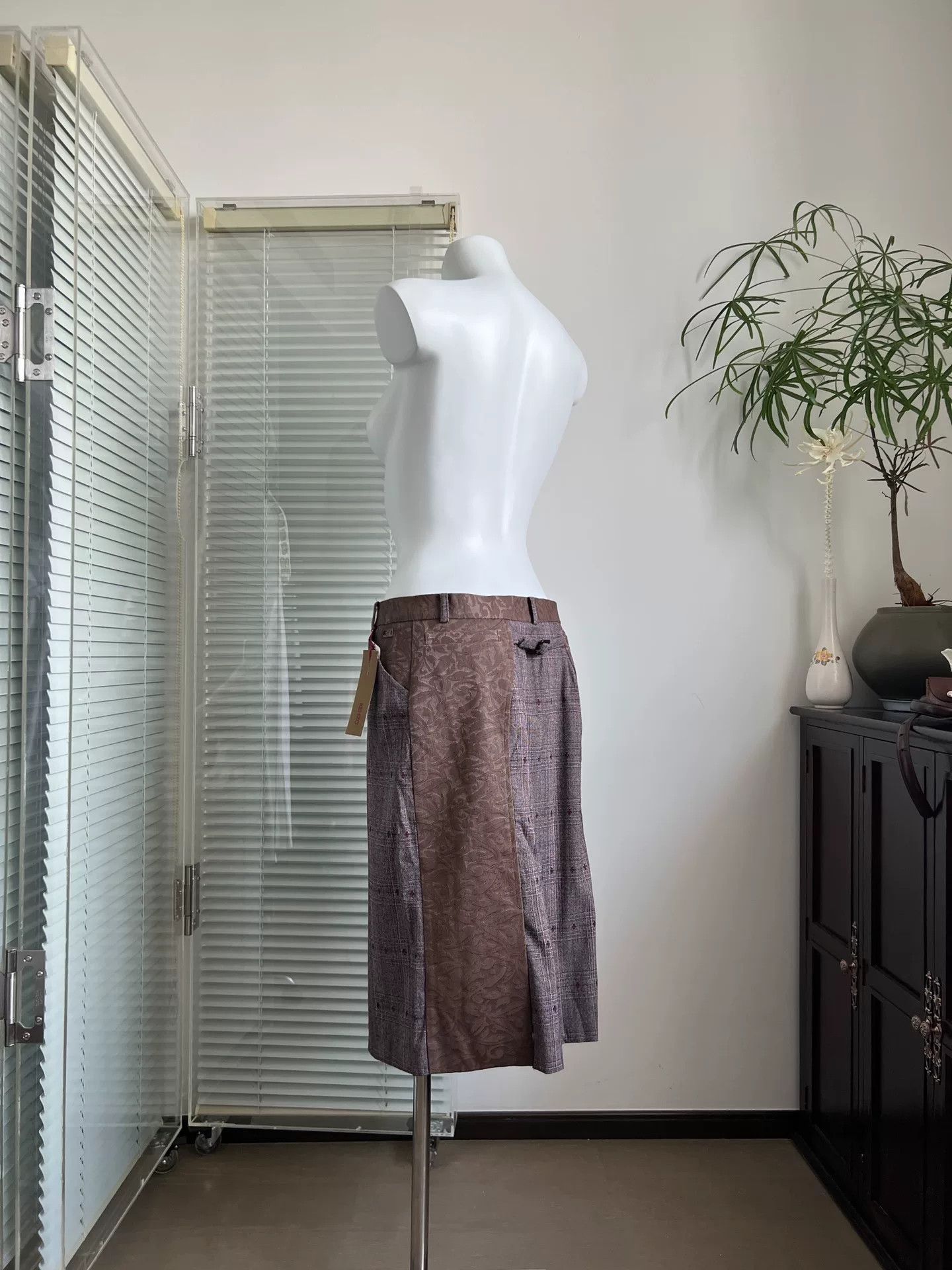 Kenzo KENZO Paneled Straight Midi Skirt Size 42" / US 20 - 2 Thumbnail
