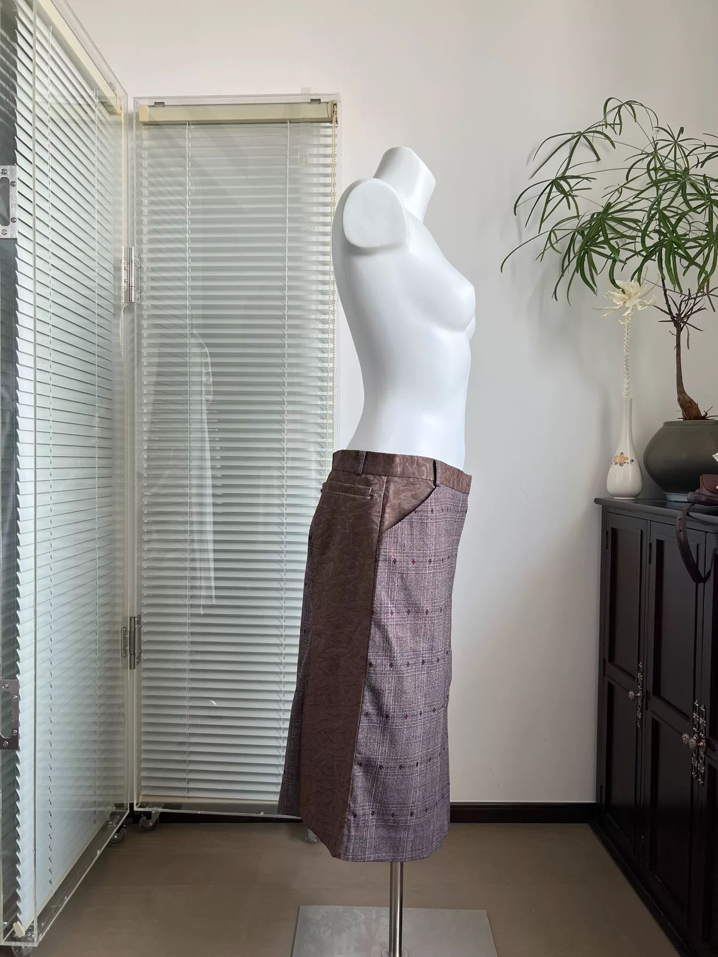 Kenzo KENZO Paneled Straight Midi Skirt Size 42" / US 20 - 4 Thumbnail