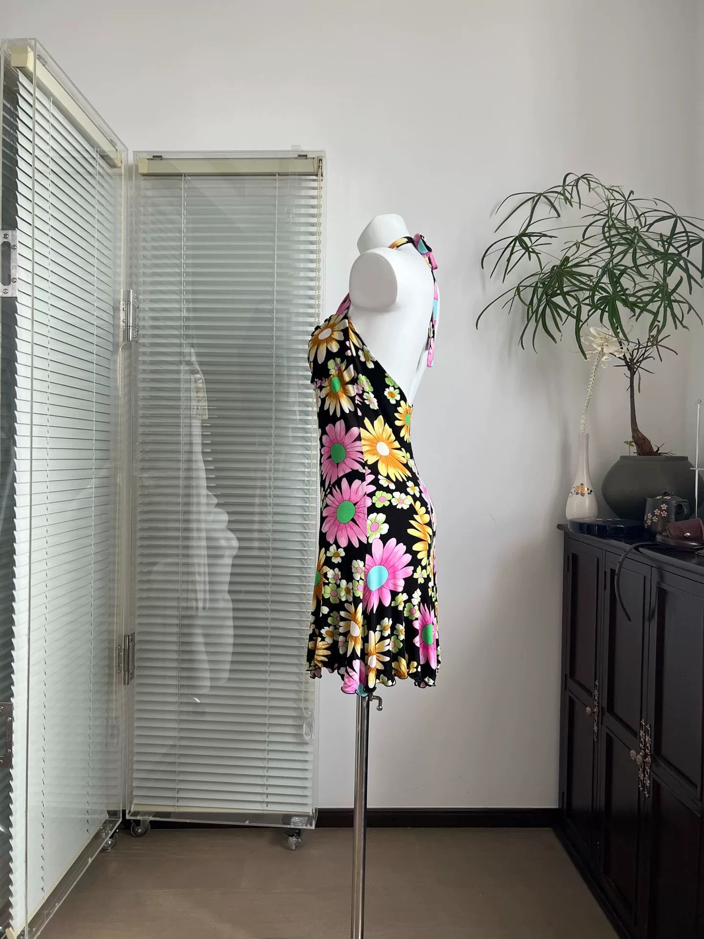 Blumarine Blugirl Blumarine 2007 Floral Halter Dress Size S / US 4 / IT 40 - 4 Thumbnail