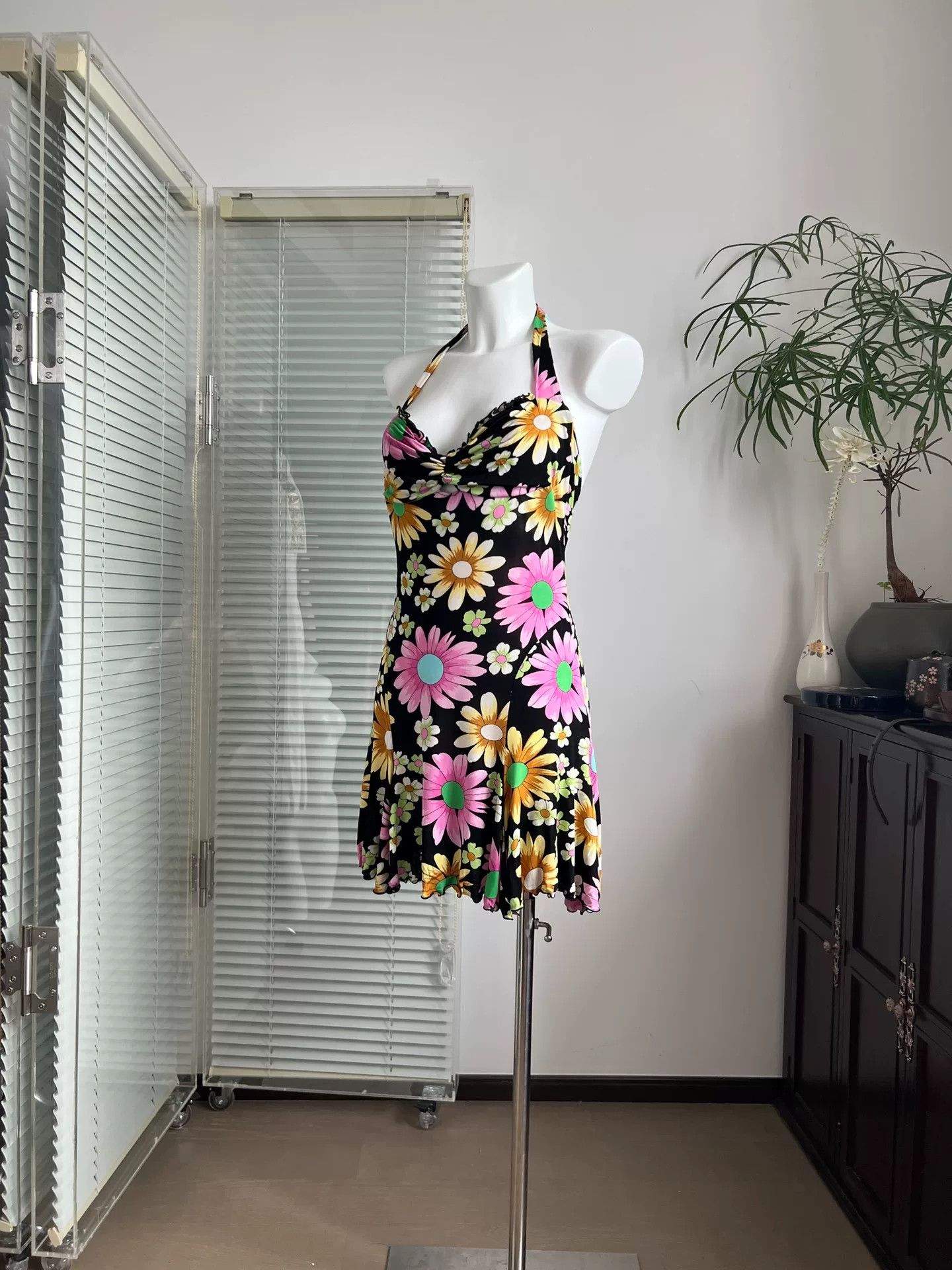 Blumarine Blugirl Blumarine 2007 Floral Halter Dress Size S / US 4 / IT 40 - 3 Thumbnail