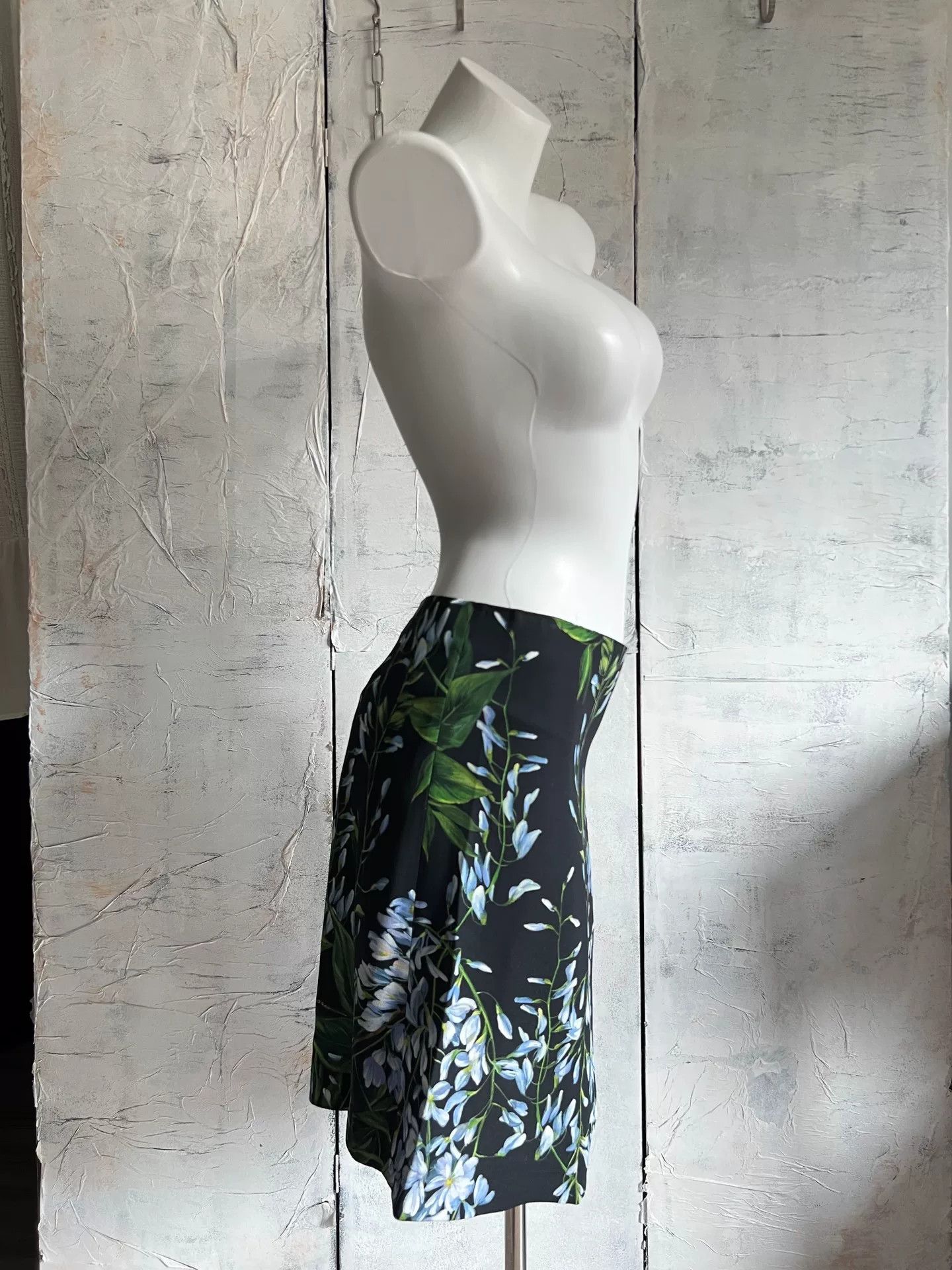 Blumarine Blumarine Blue Floral Pencil Skirt Size 42" / US 20 - 7 Thumbnail