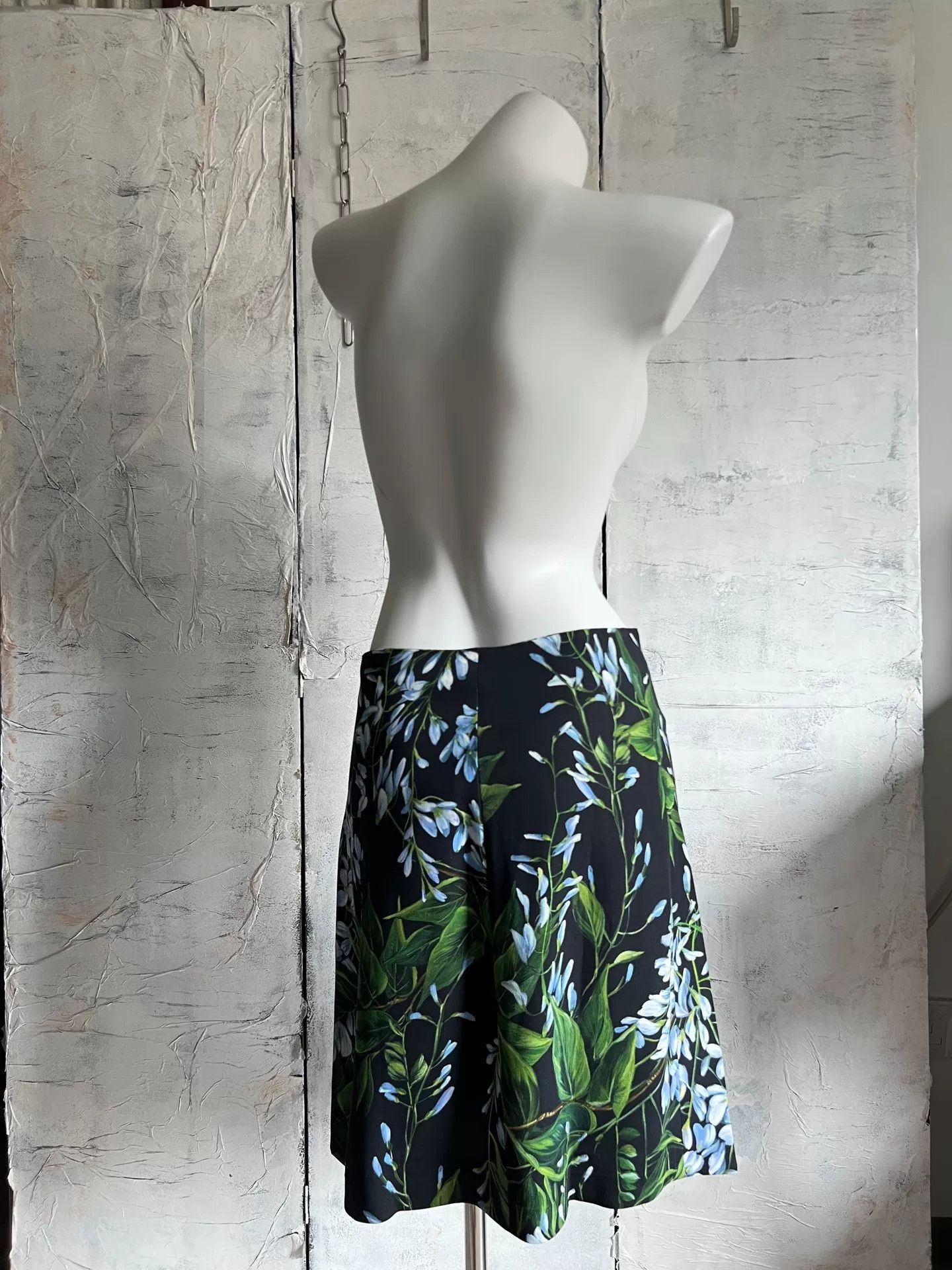 Blumarine Blumarine Blue Floral Pencil Skirt Size 42" / US 20 - 8 Thumbnail