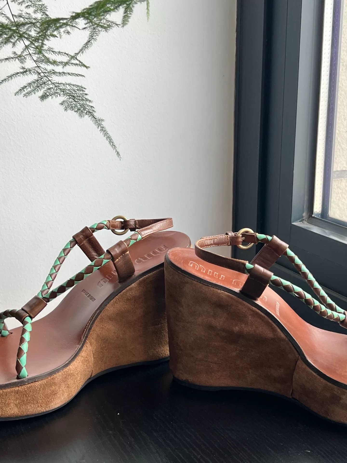 Miu Miu Miumiu Woven Platform High-Heel Sandals Size US 5 / IT 35 - 6 Thumbnail