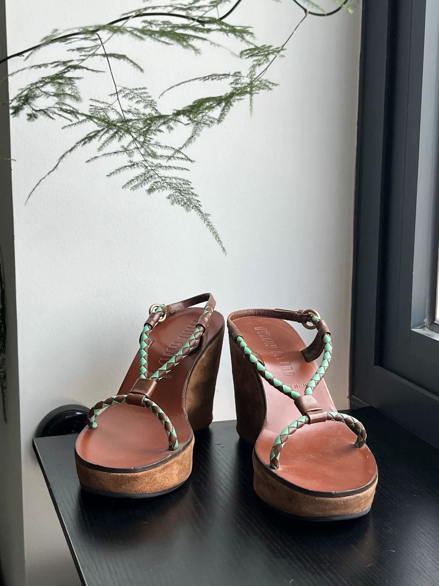 Miu Miu Miumiu Woven Platform High-Heel Sandals Size US 5 / IT 35 - 2 Thumbnail