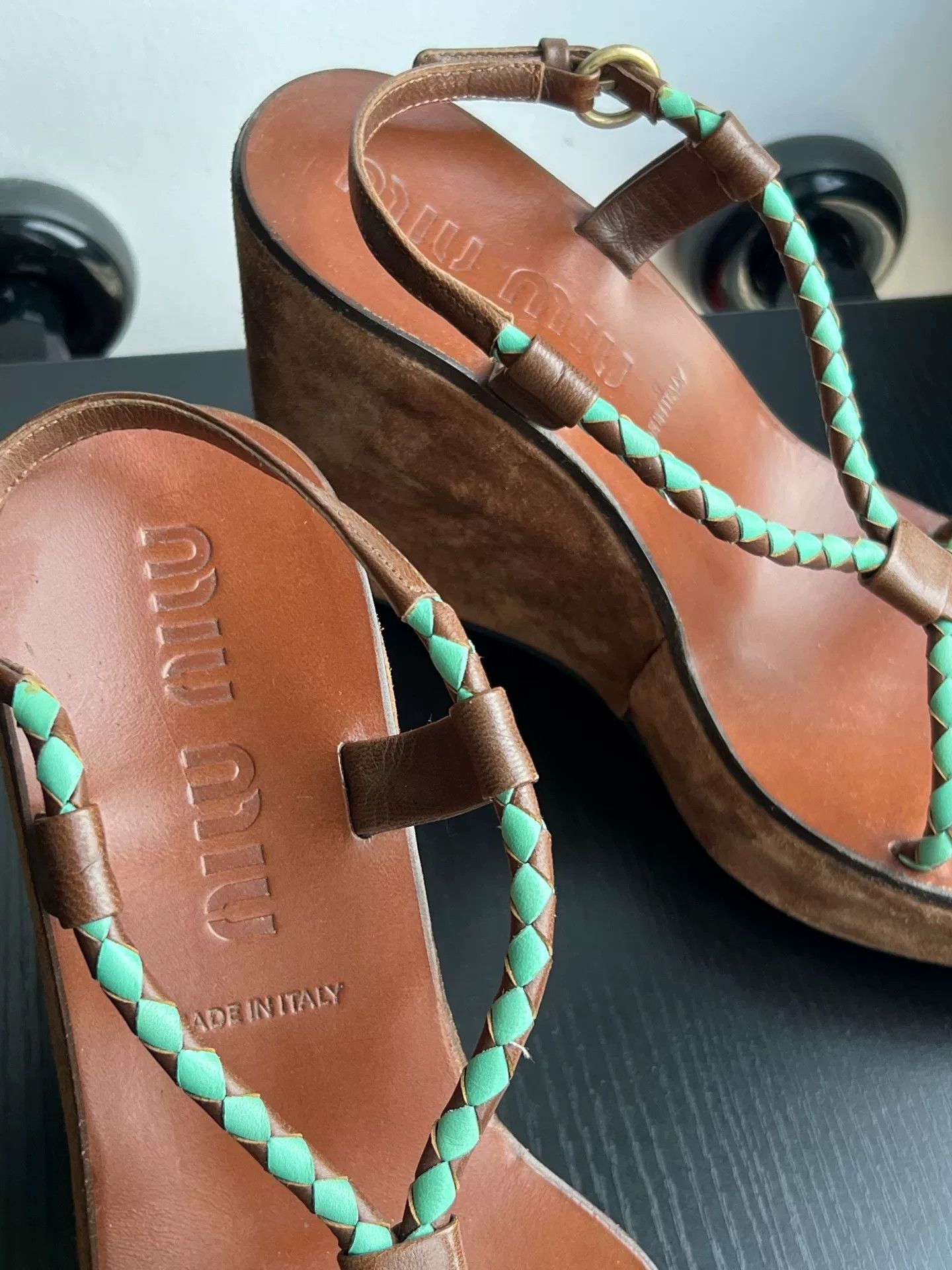 Miu Miu Miumiu Woven Platform High-Heel Sandals Size US 5 / IT 35 - 5 Thumbnail