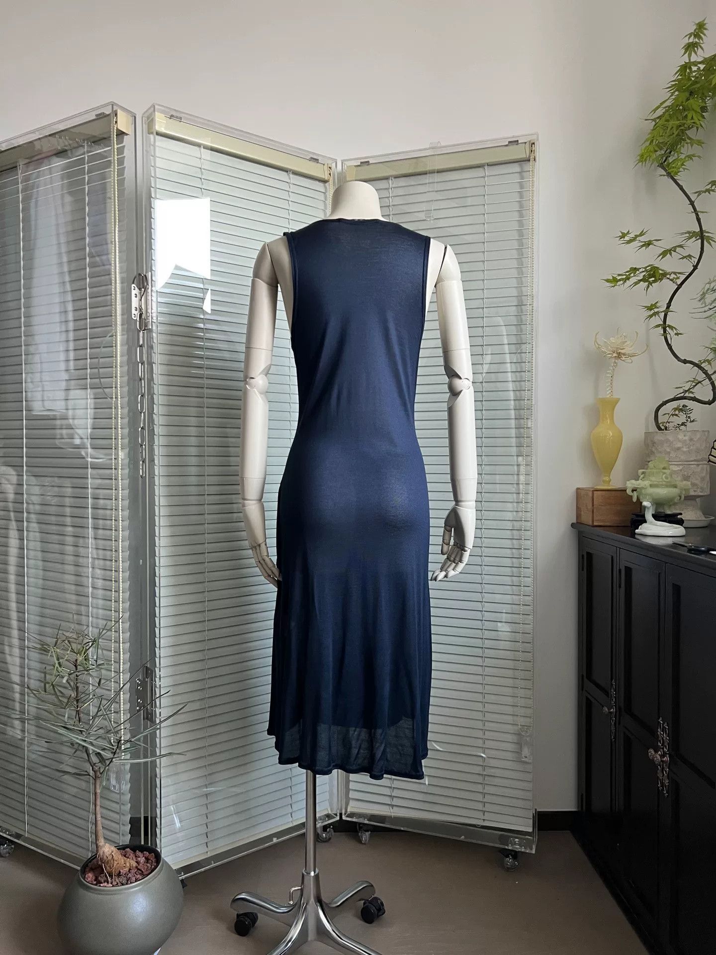 Limi Feu LIMIfeu Draped Neck Spliced Tie Strap Knit Dress Size S / US 4 / IT 40 - 4 Thumbnail