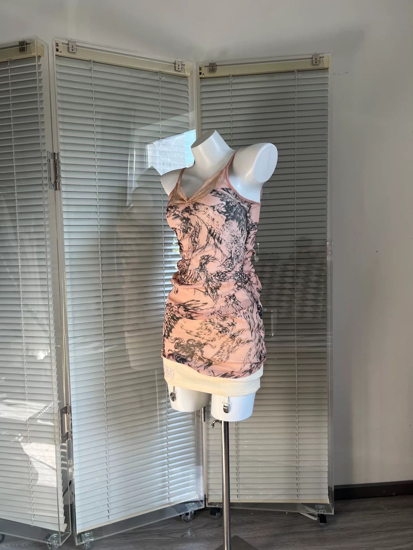 Diesel DIESEL Pink Mesh Corset Slip Dress Size S / US 4 / IT 40 - 2 Thumbnail