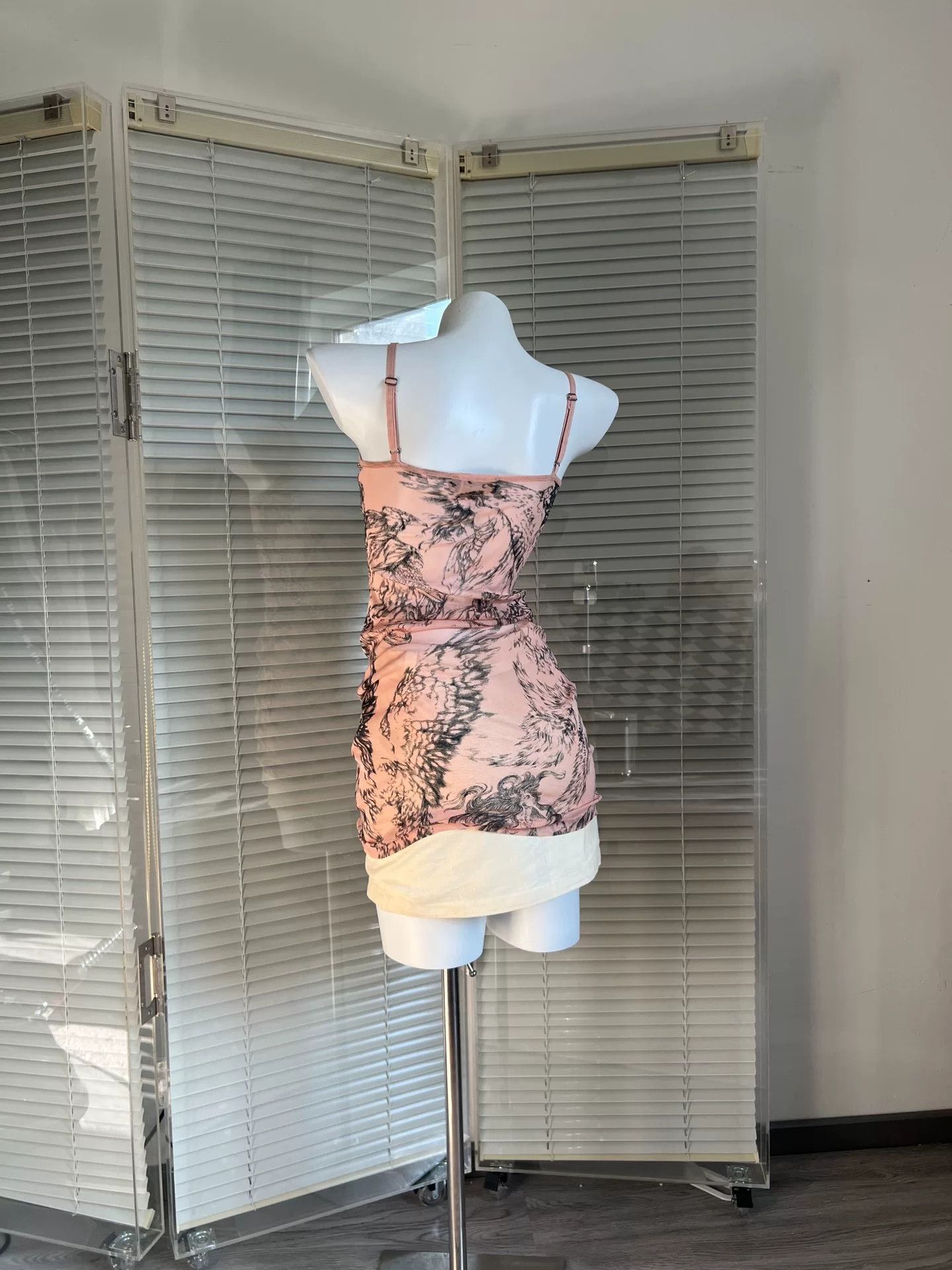Diesel DIESEL Pink Mesh Corset Slip Dress Size S / US 4 / IT 40 - 6 Thumbnail