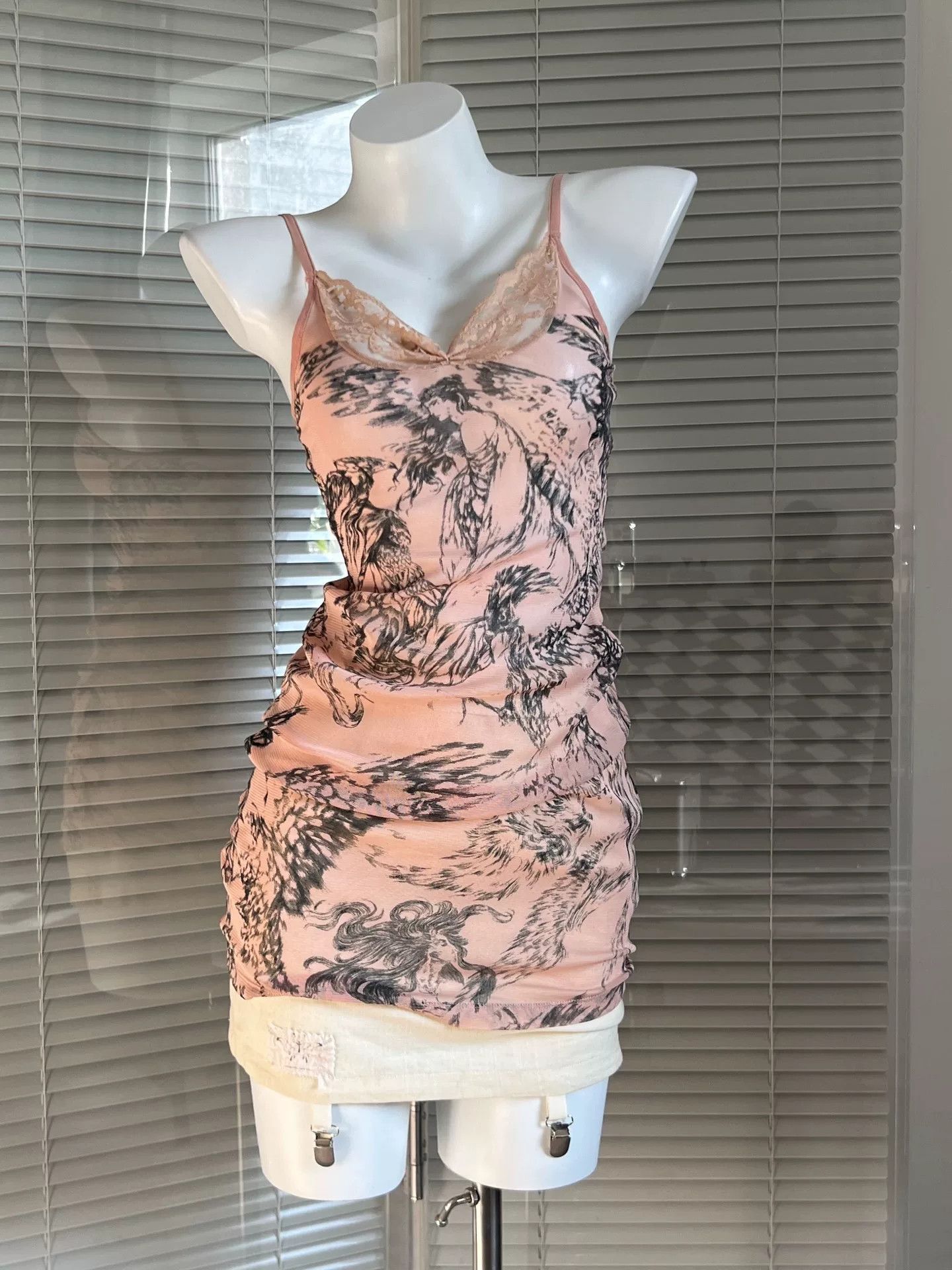 Diesel DIESEL Pink Mesh Corset Slip Dress Size S / US 4 / IT 40 - 4 Thumbnail