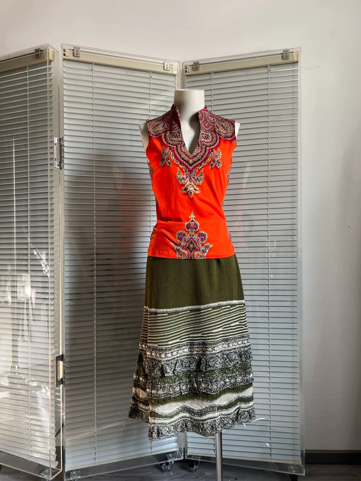 Kenzo KENZO Ethnic Orange Sleeveless Vest Size S / US 4 / IT 40 - 7 Thumbnail