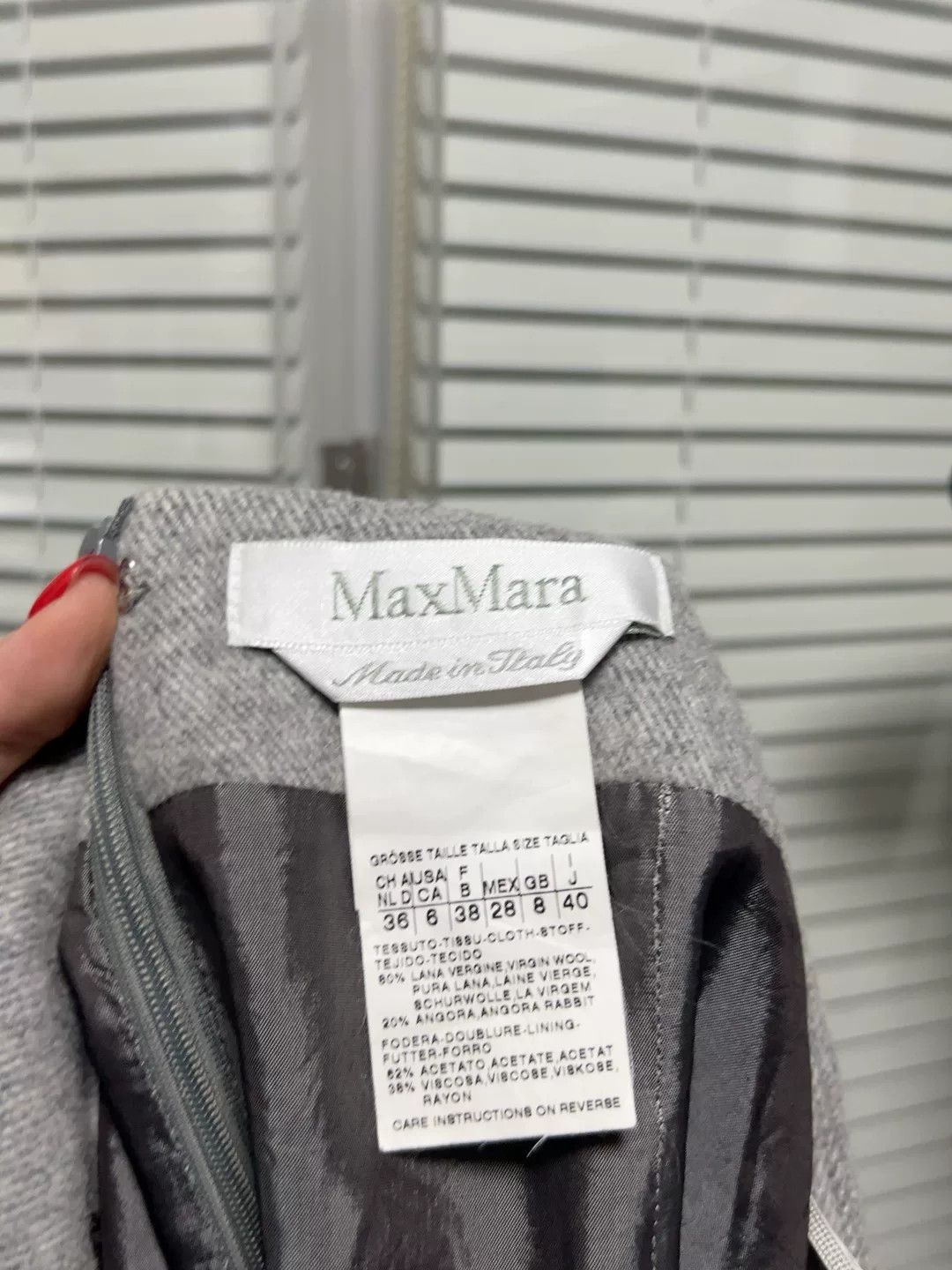 Max Mara MaxMara Gray Wool Asymmetrical Midi Skirt Size 36" / US 14 / IT 50 - 7 Thumbnail