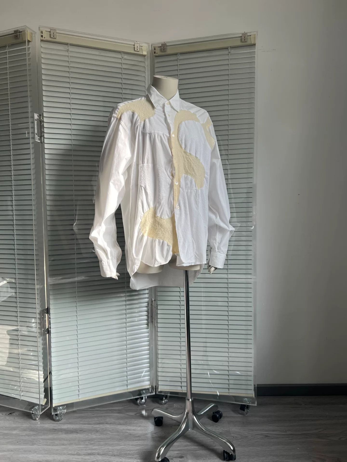 Comme des Garcons COMME des GARCONS Felt Panel Pleated Shirt Size US M / EU 48-50 / 2 - 3 Thumbnail