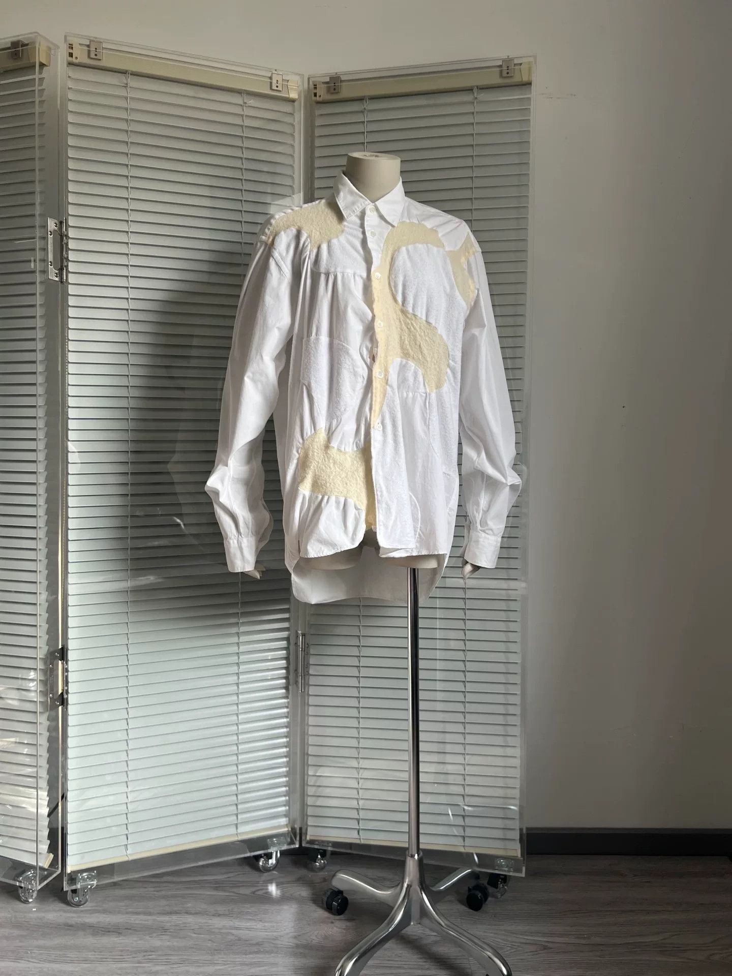 Comme des Garcons COMME des GARCONS Felt Panel Pleated Shirt Size US M / EU 48-50 / 2 - 2 Thumbnail
