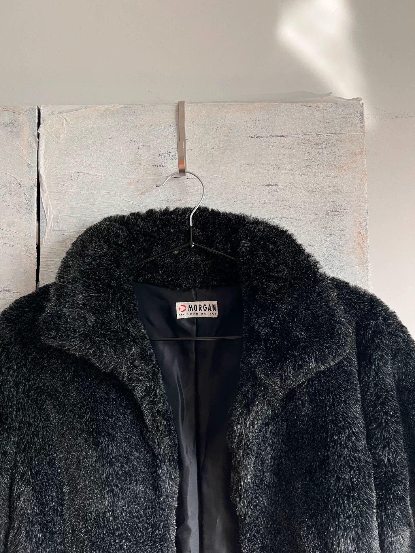 Morgan De Toi MORGANdetoi Black Faux Fur Jacket Size S / US 4 / IT 40 - 6 Thumbnail