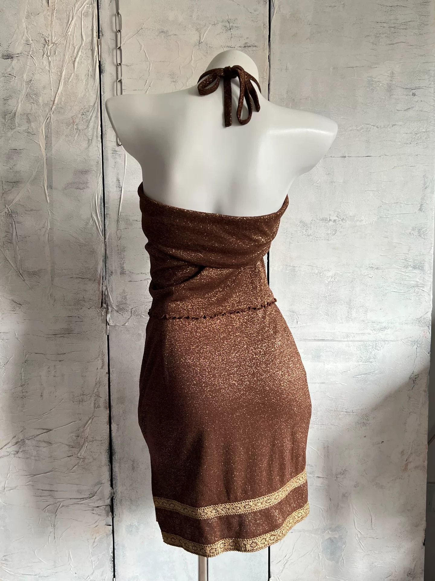 VINNY's Vintage Metallic Halter Party Set Size S / US 4 / IT 40 - 5 Thumbnail