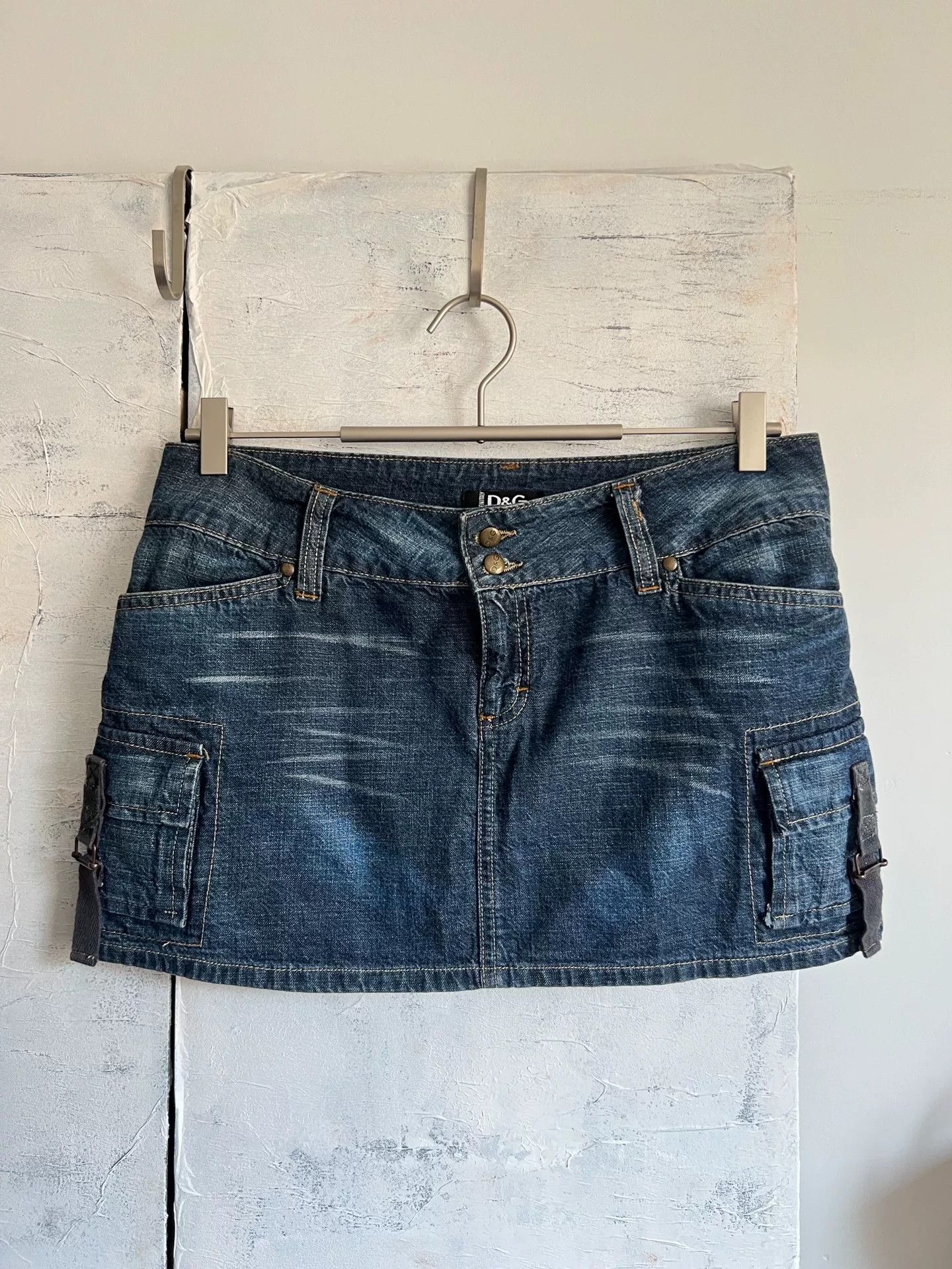 Dolce & Gabbana D&G Vintage Double Pocket Denim Mini Skirt Size 31" - 5 Thumbnail