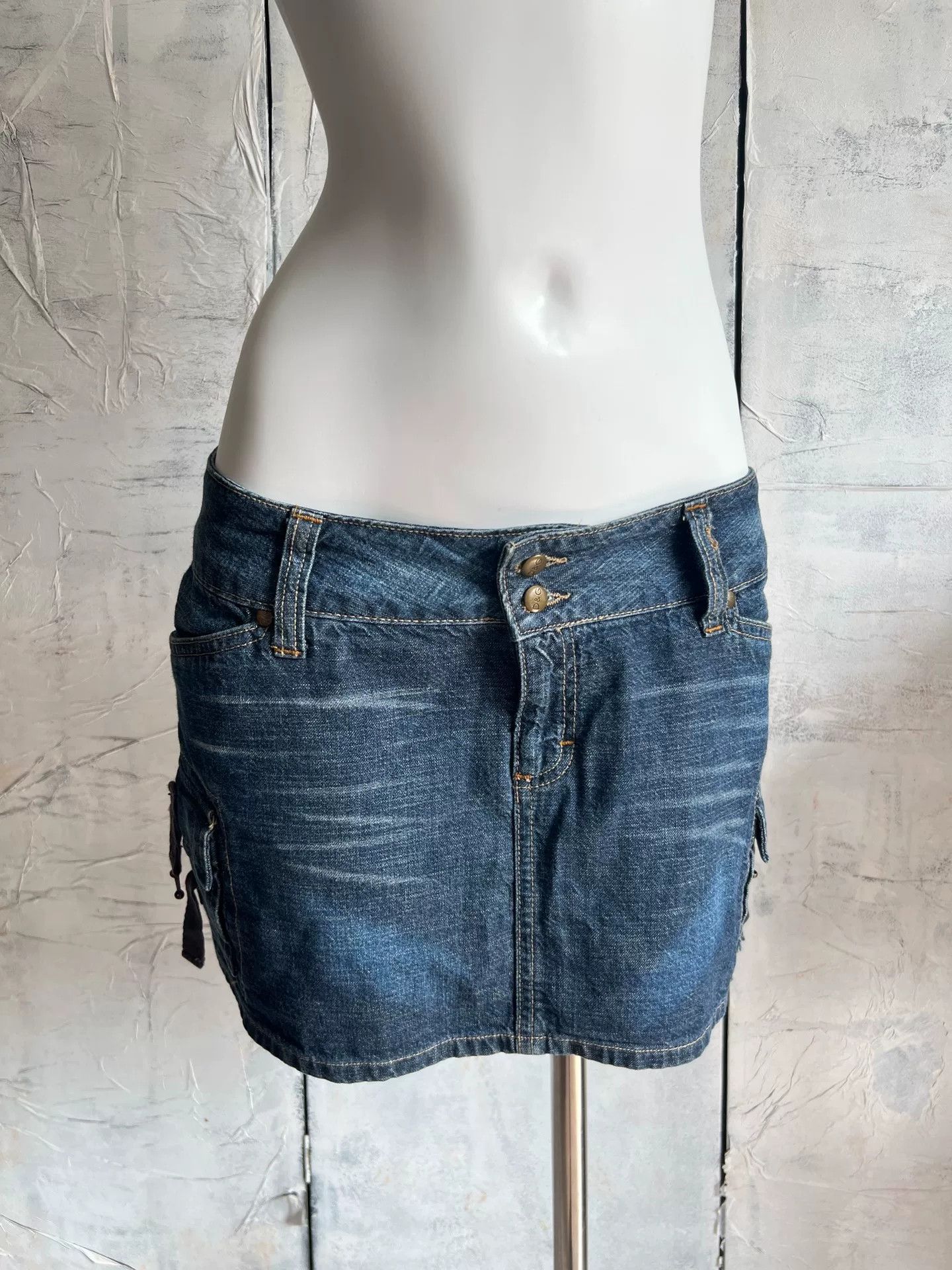 Dolce & Gabbana D&G Vintage Double Pocket Denim Mini Skirt Size 31" - 2 Thumbnail