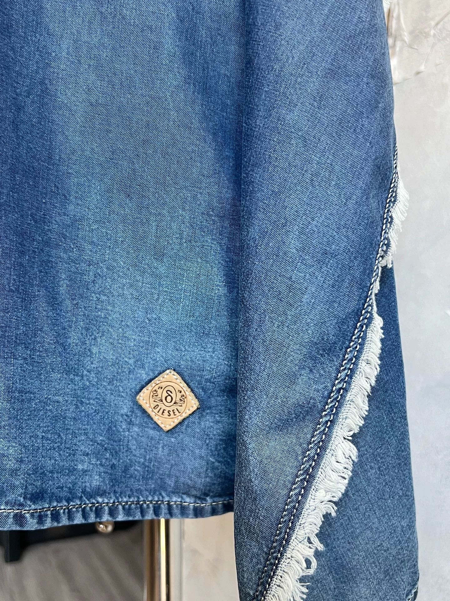 Diesel Diesel Light Denim Leather Loop Neck Dress Size XS / US 0-2 / IT 36-38 - 8 Thumbnail