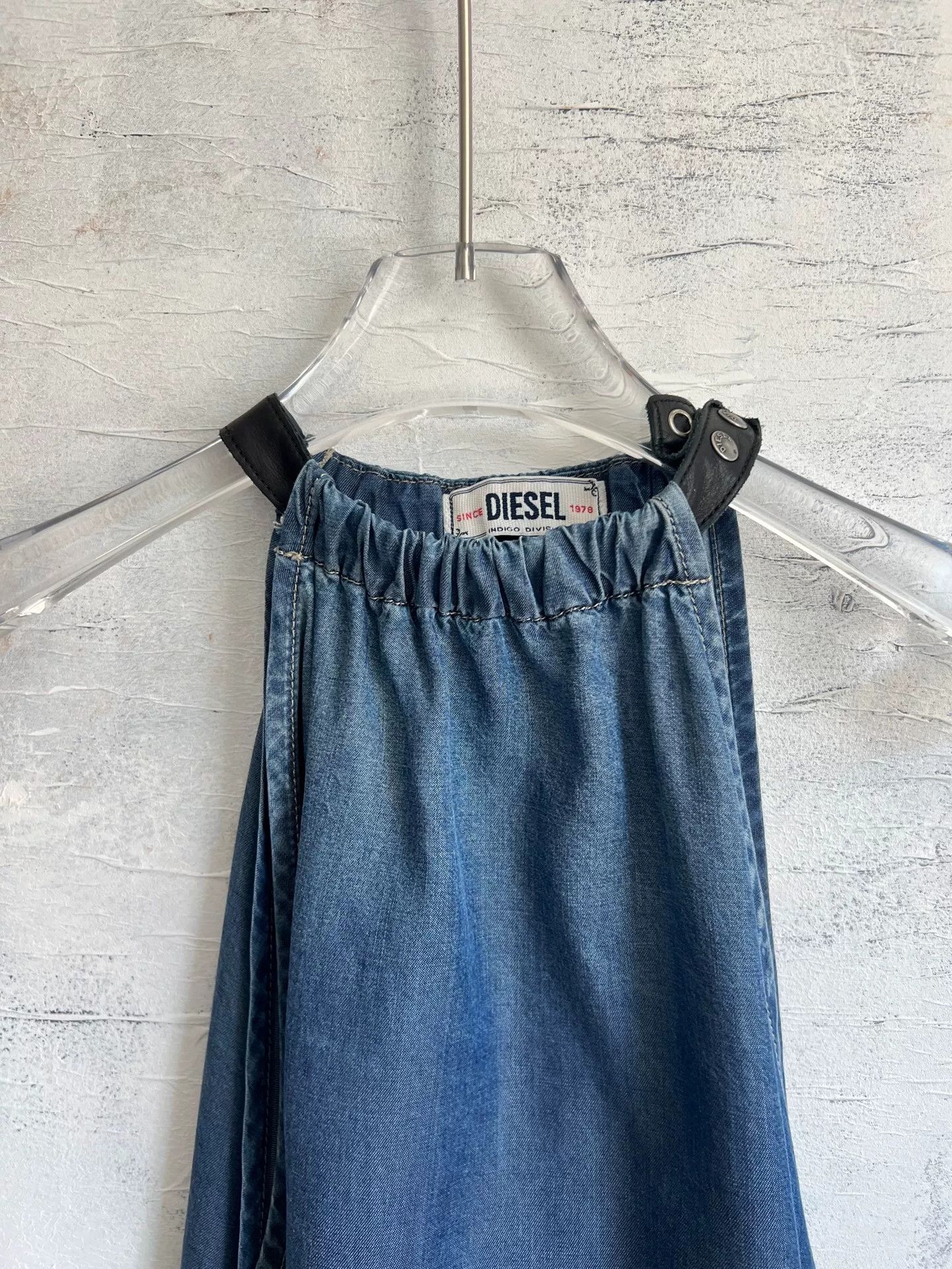 Diesel Diesel Light Denim Leather Loop Neck Dress Size XS / US 0-2 / IT 36-38 - 9 Thumbnail
