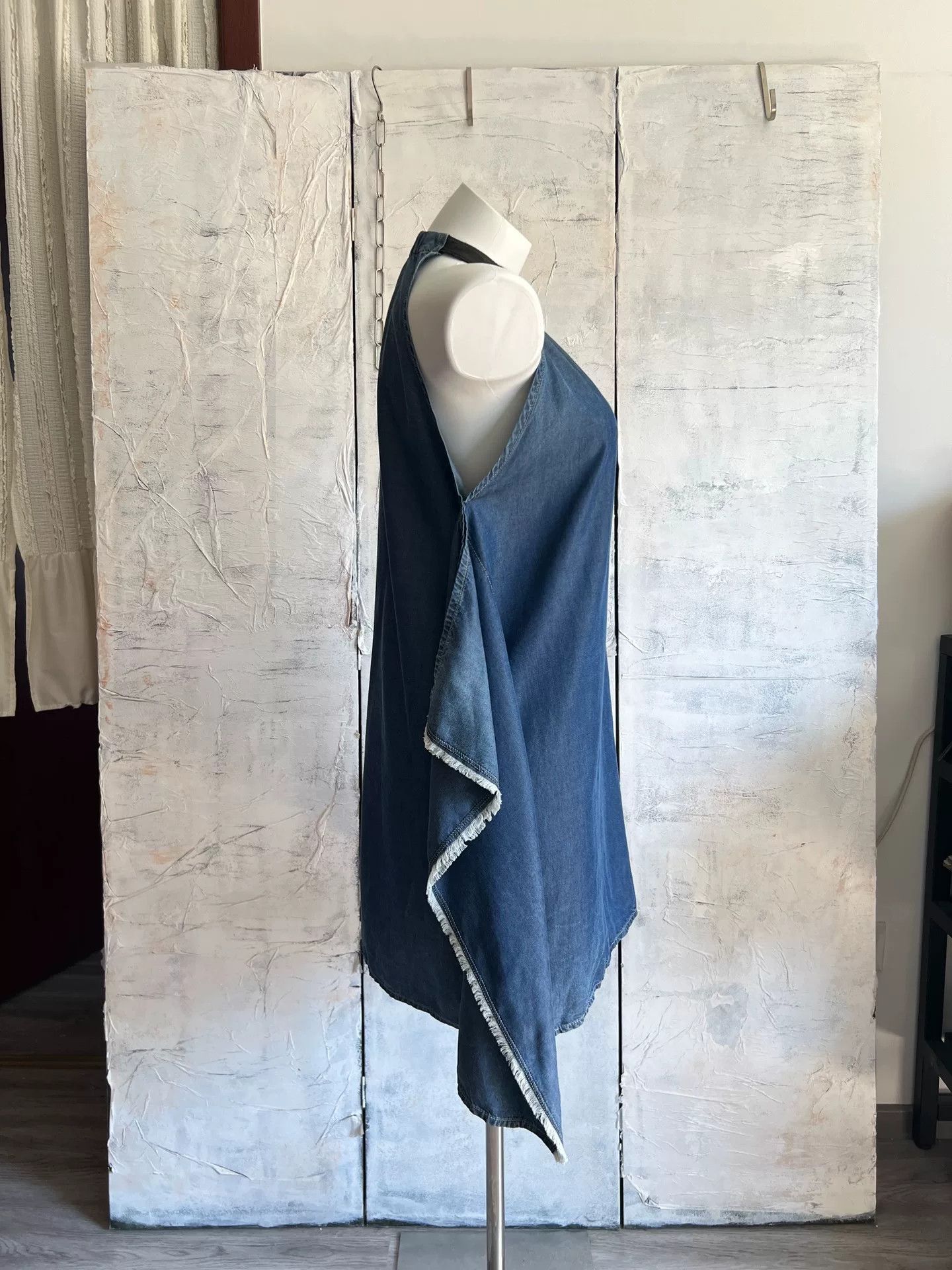 Diesel Diesel Light Denim Leather Loop Neck Dress Size XS / US 0-2 / IT 36-38 - 3 Thumbnail
