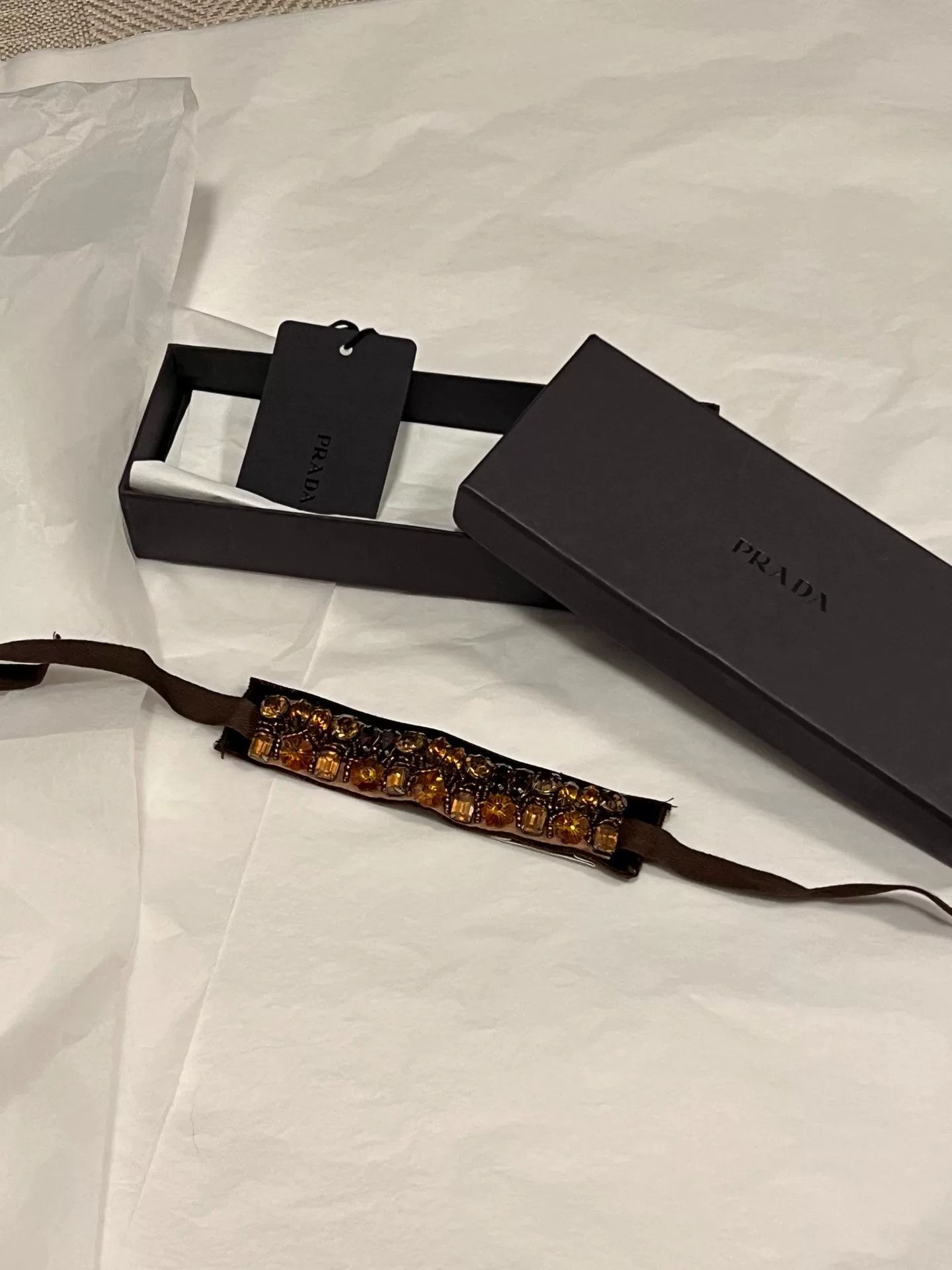Prada Prada Vintage Amber Velvet Choker Size ONE SIZE - 6 Thumbnail